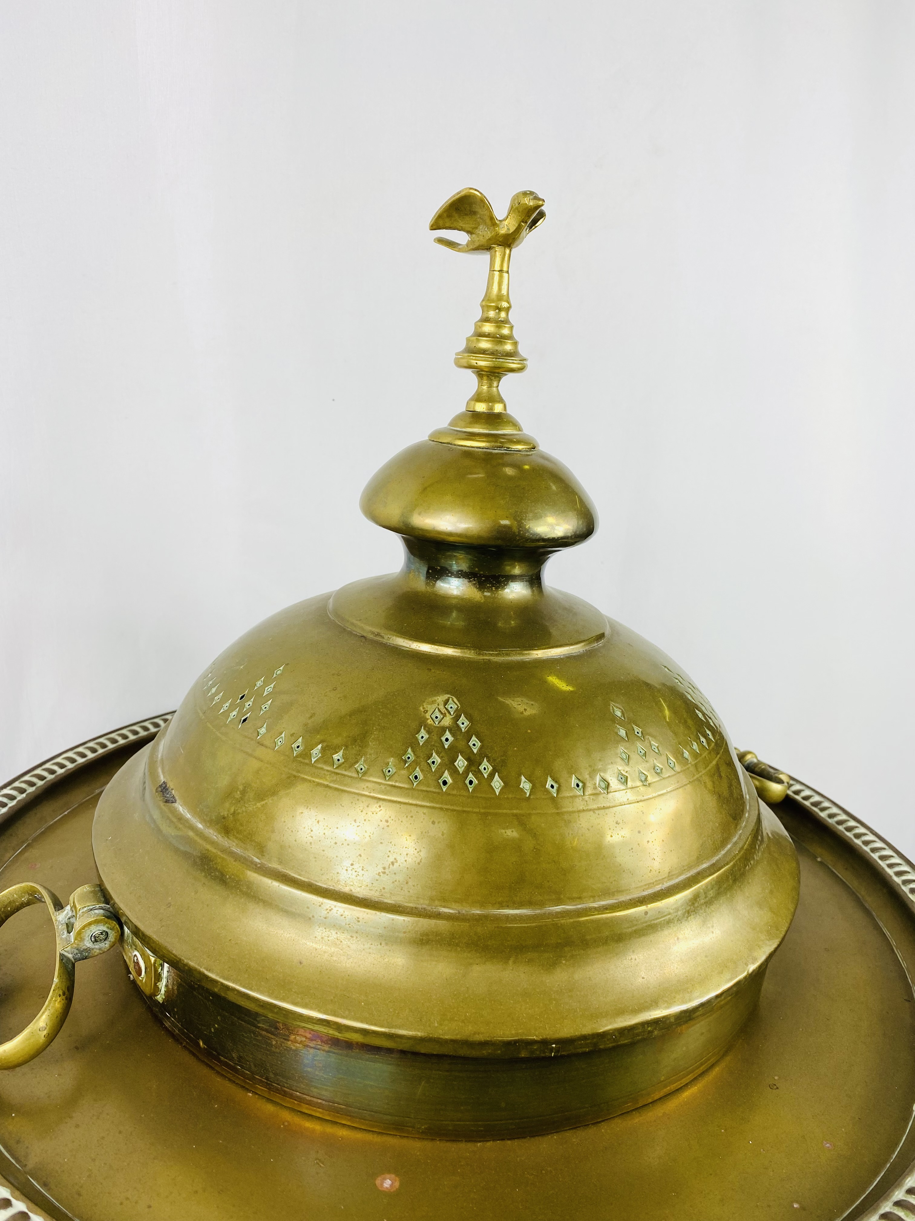 Middle Eastern brass incense burner - Image 3 of 4