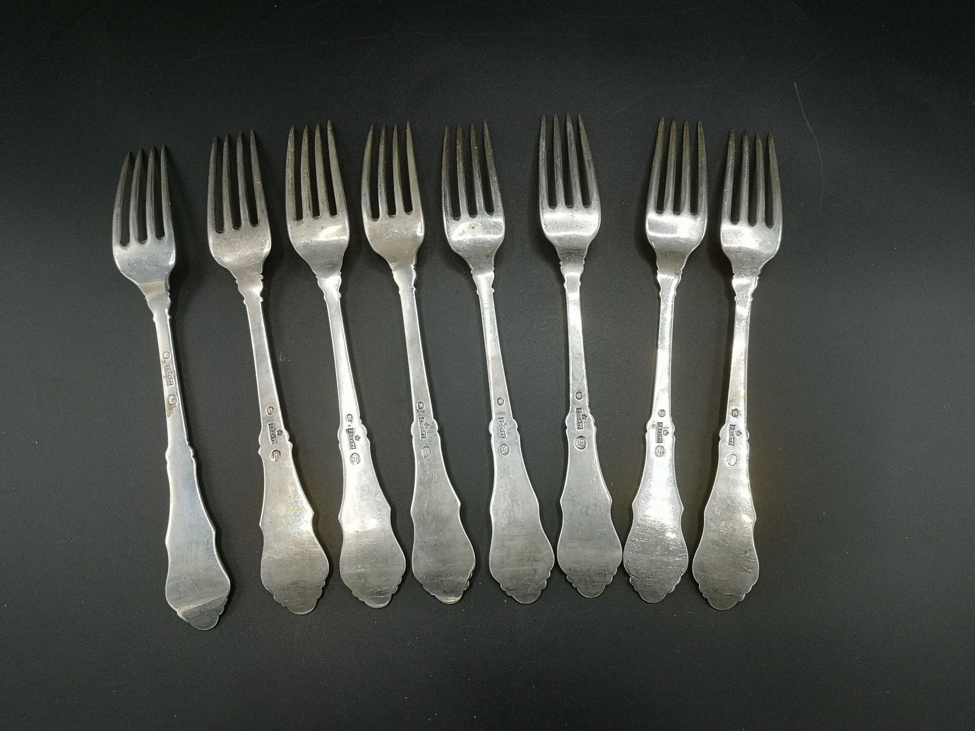 Eight Danish silver dinner forks - Image 4 of 4