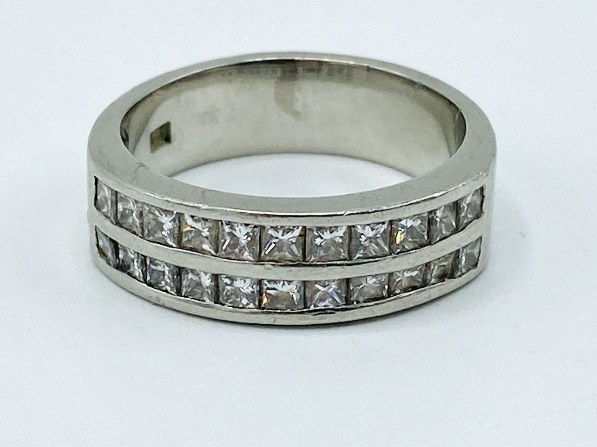 Platinum and diamond half eternity ring - Image 2 of 4