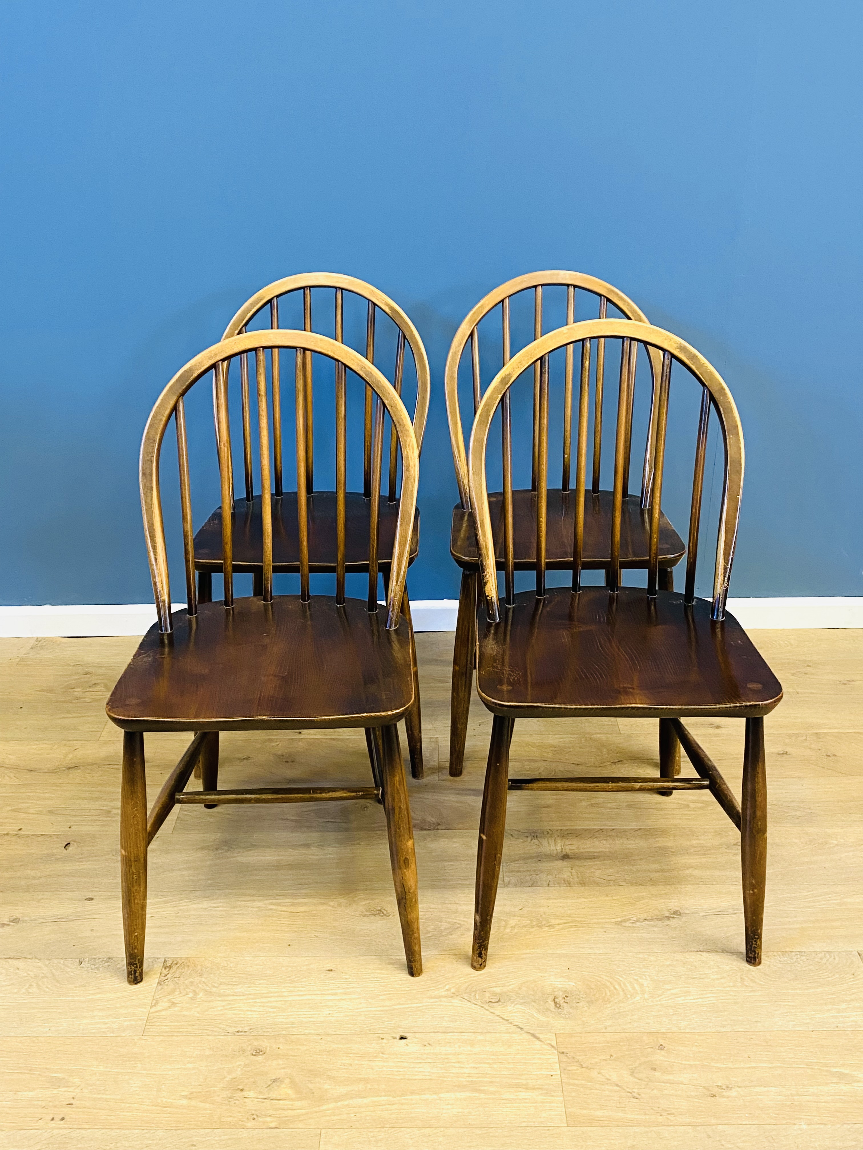 Four Ercol dining chairs