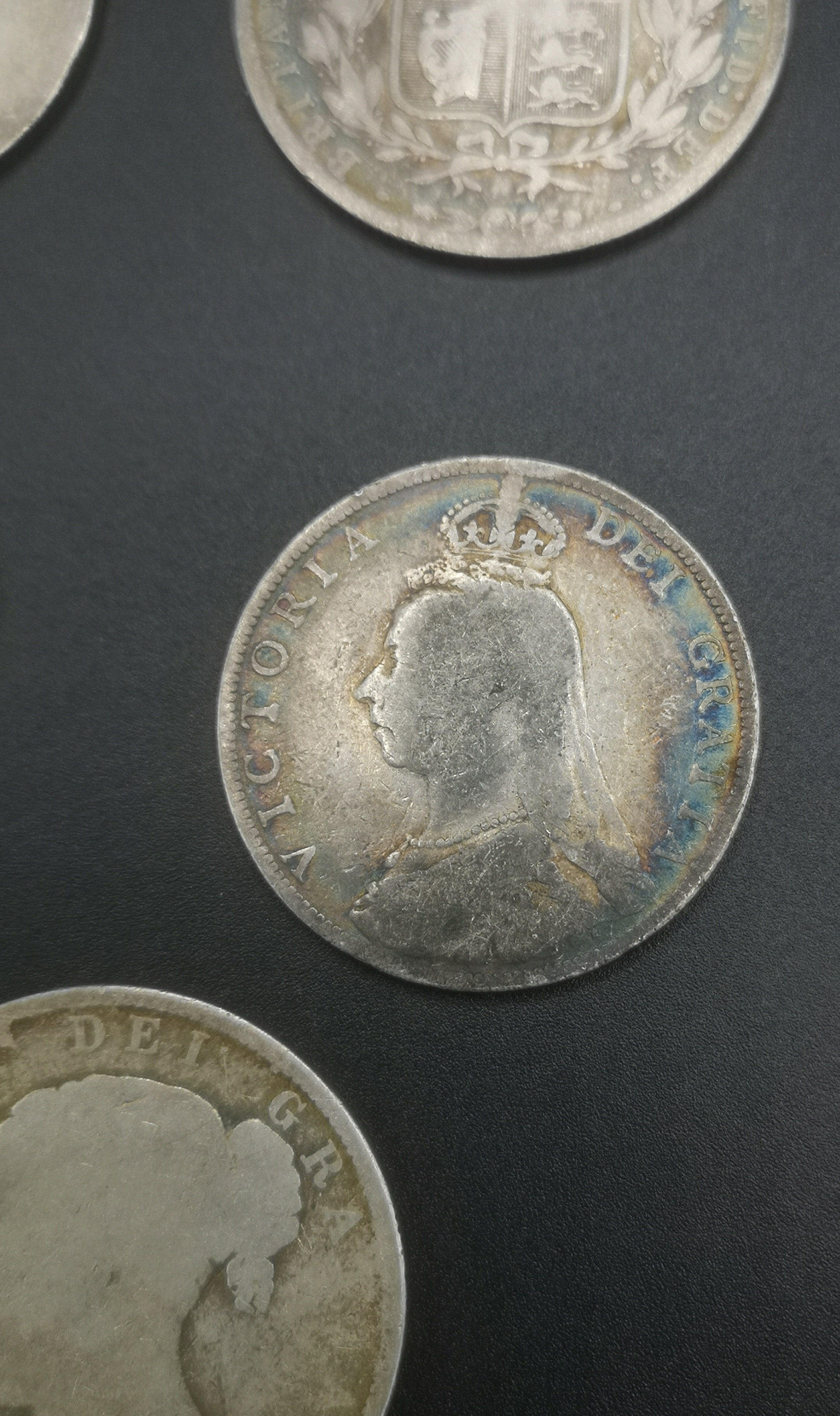 Three Queen Victoria half crowns and two florins - Image 9 of 13