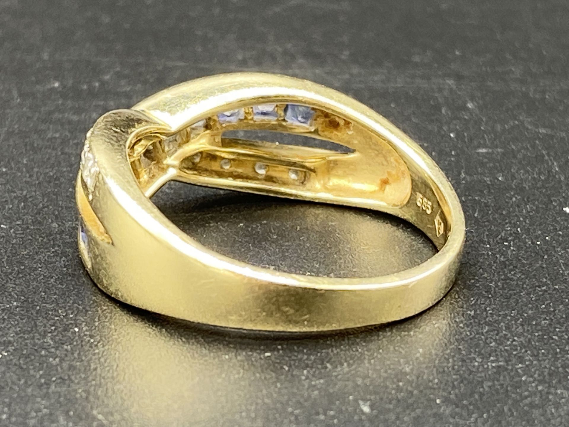 14ct gold, sapphire and diamond ring - Image 3 of 5