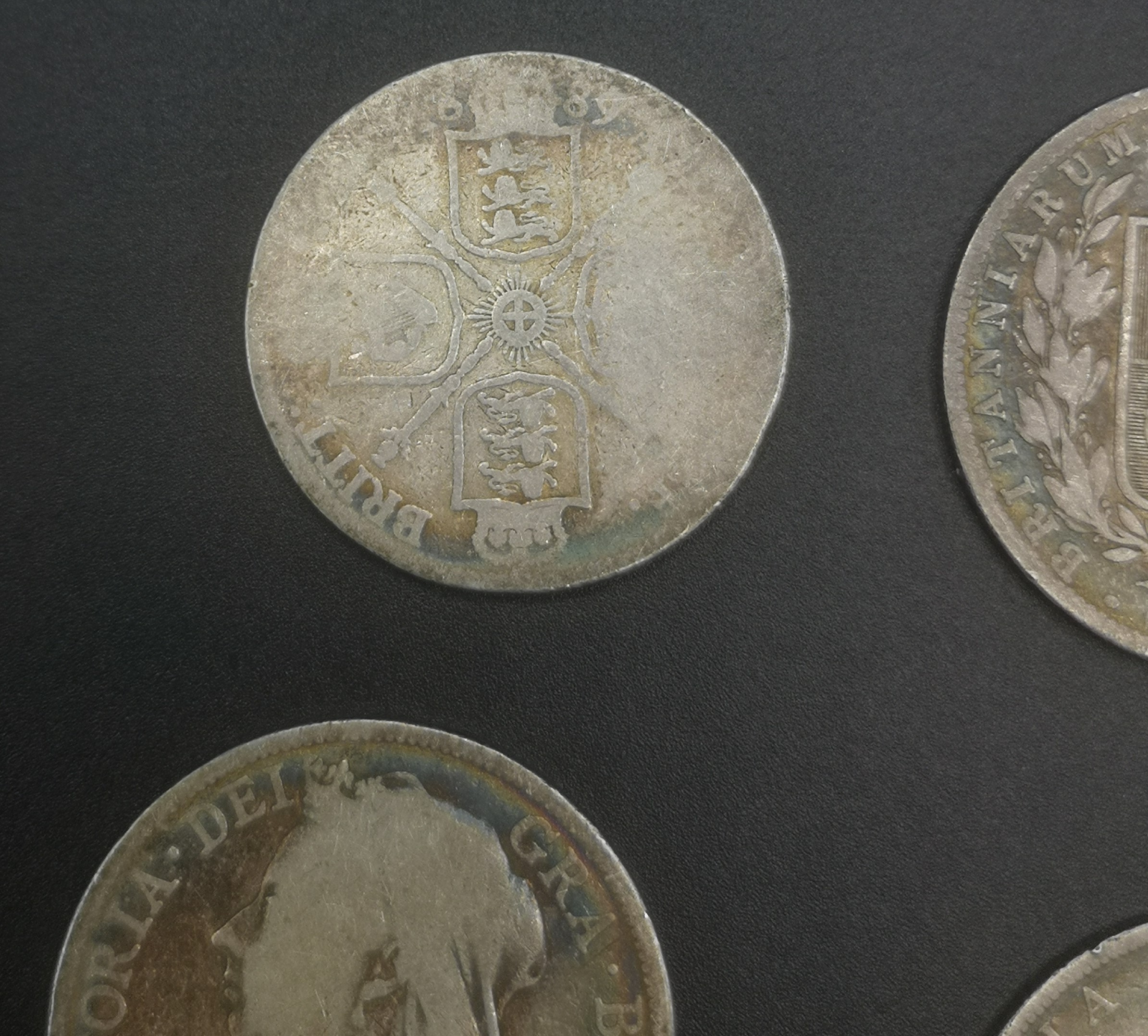 Three Queen Victoria half crowns and two florins - Image 11 of 13