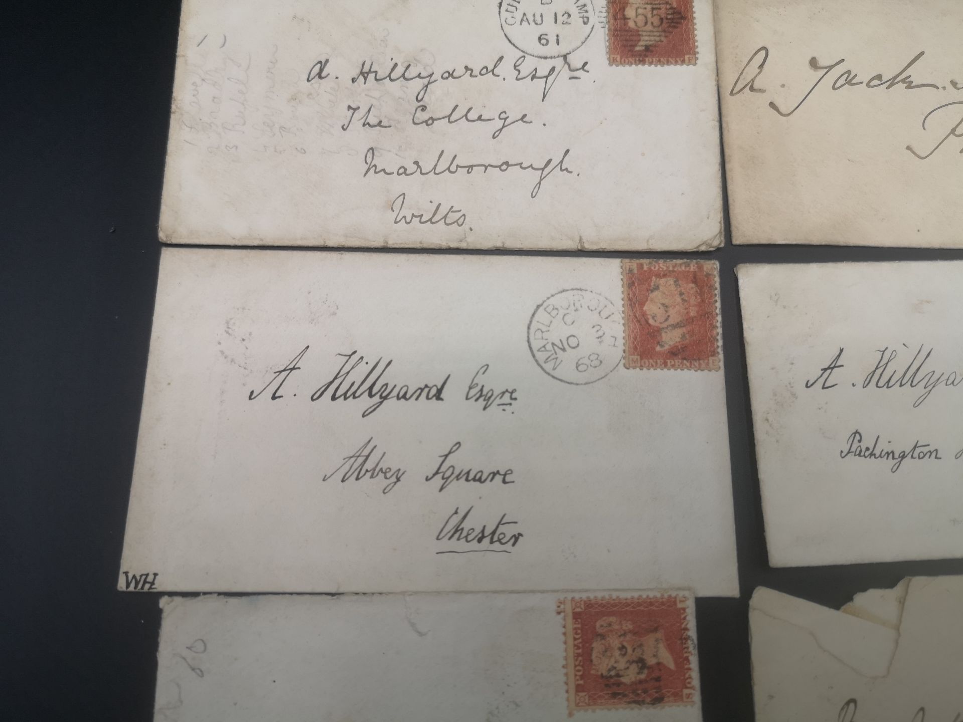 Five Victorian envelopes bearing Penny Red stamps - Bild 3 aus 8