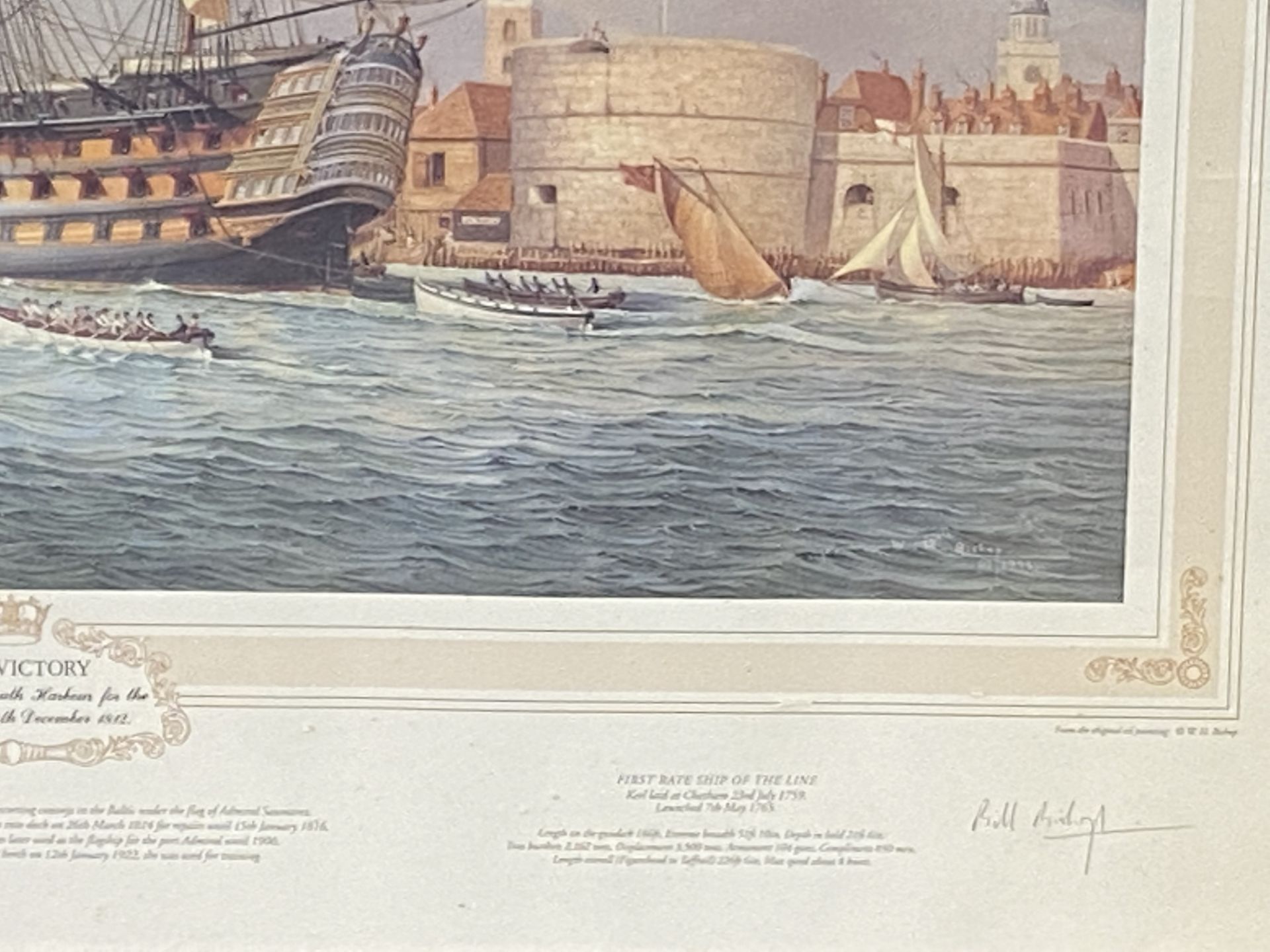 Framed and glazed print of HMS Victory - Image 3 of 4