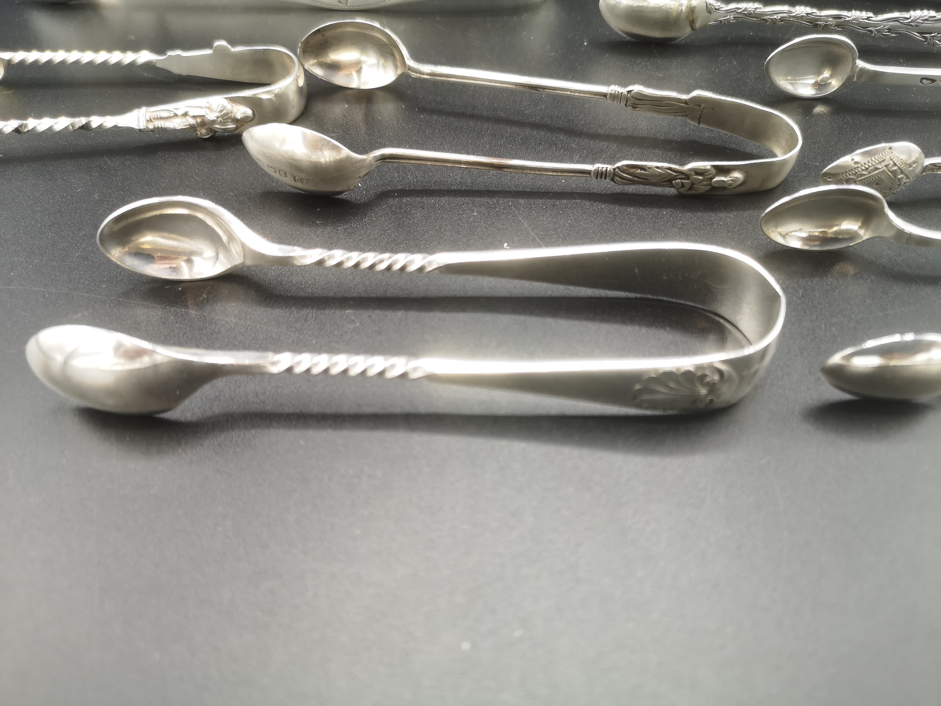 Seven pairs of silver sugar tongs - Image 3 of 6