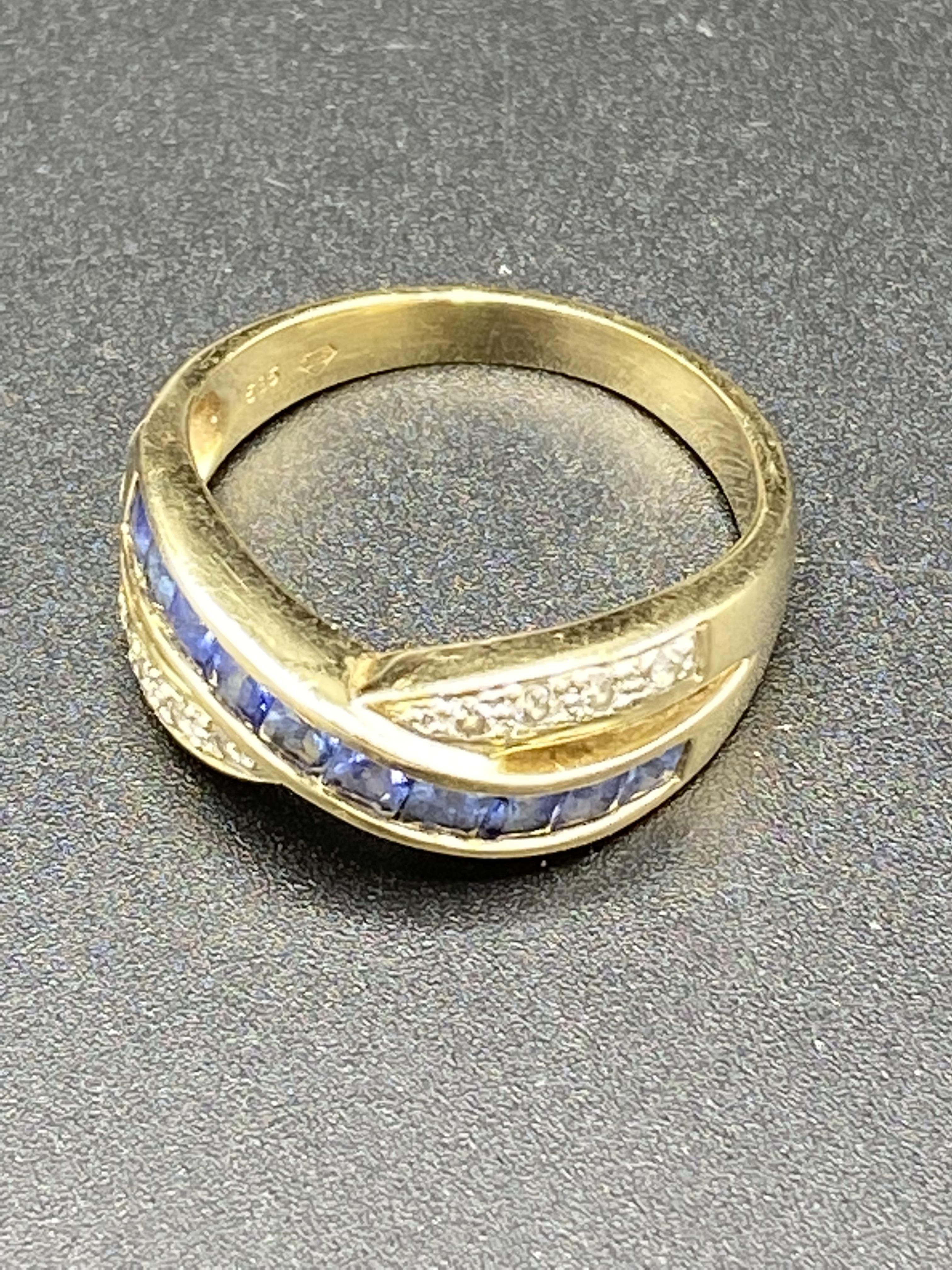 14ct gold, sapphire and diamond ring - Image 4 of 5