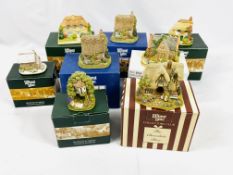 Eight Lilliput Lane Cottages in boxes