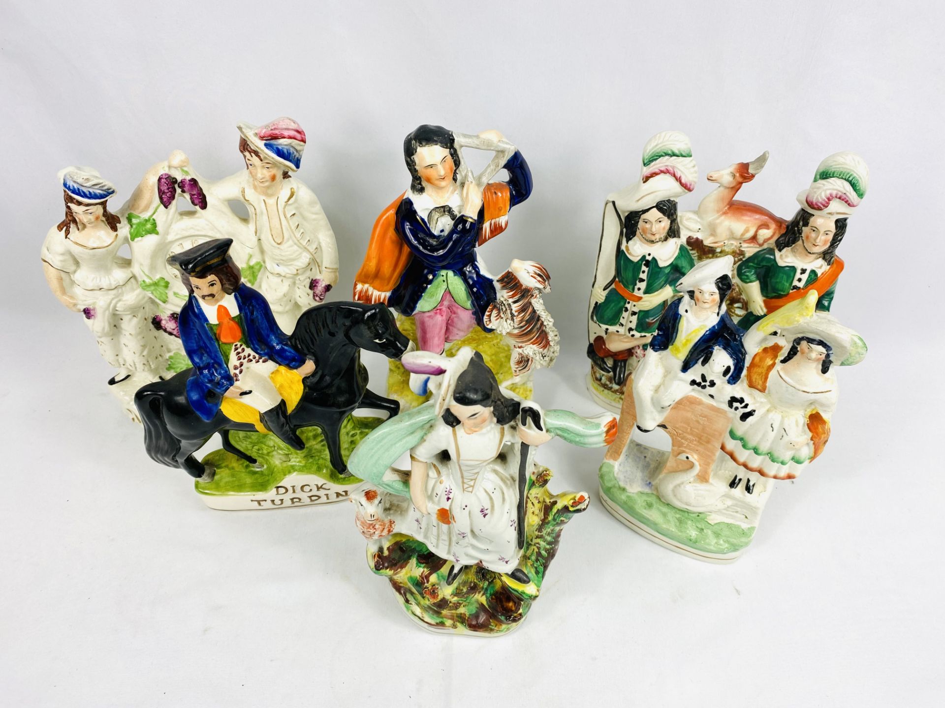 Six Victorian Staffordshire flatback figures - Bild 4 aus 4