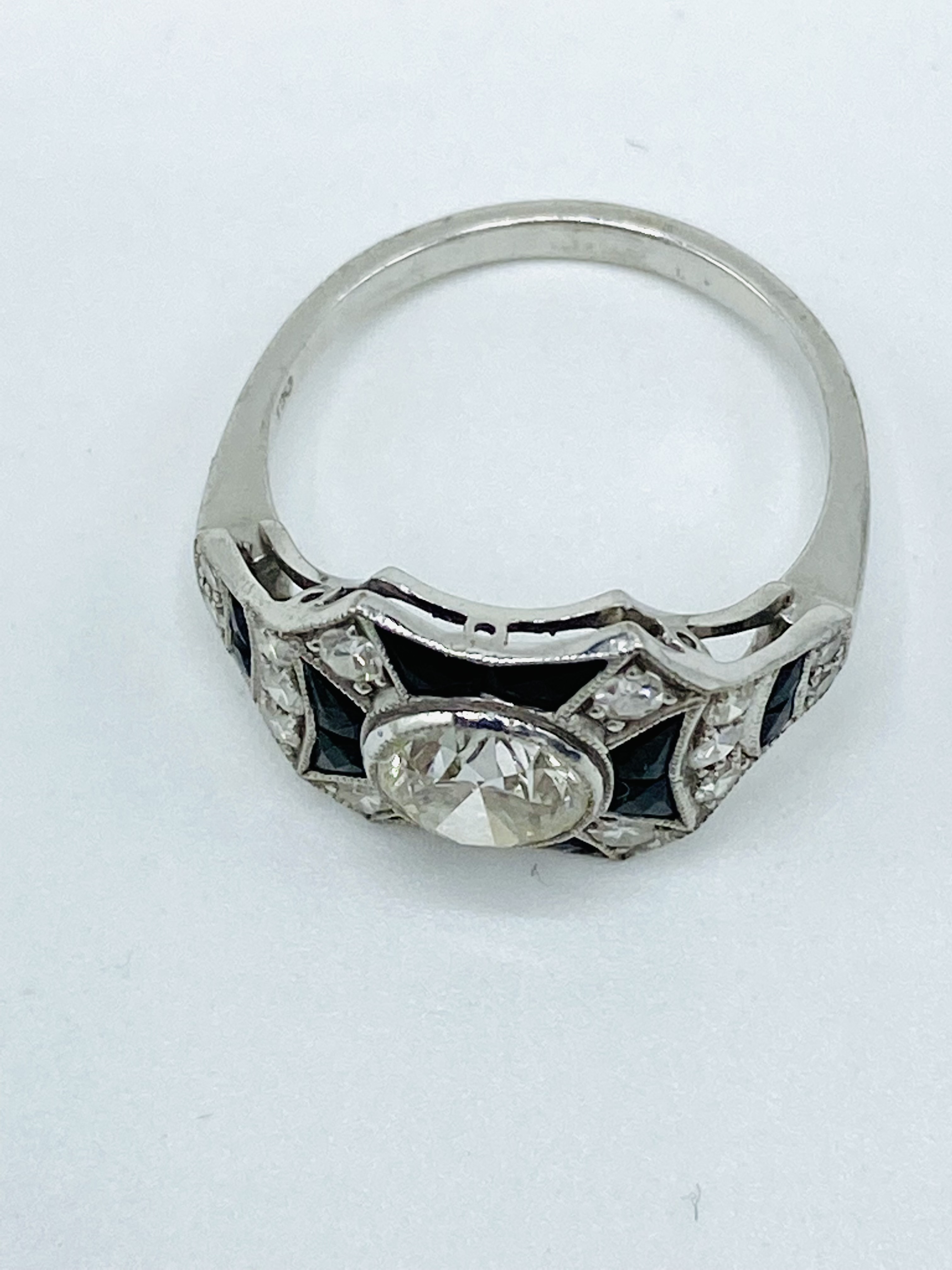 18ct white gold, diamond and black onyx ring - Image 4 of 6