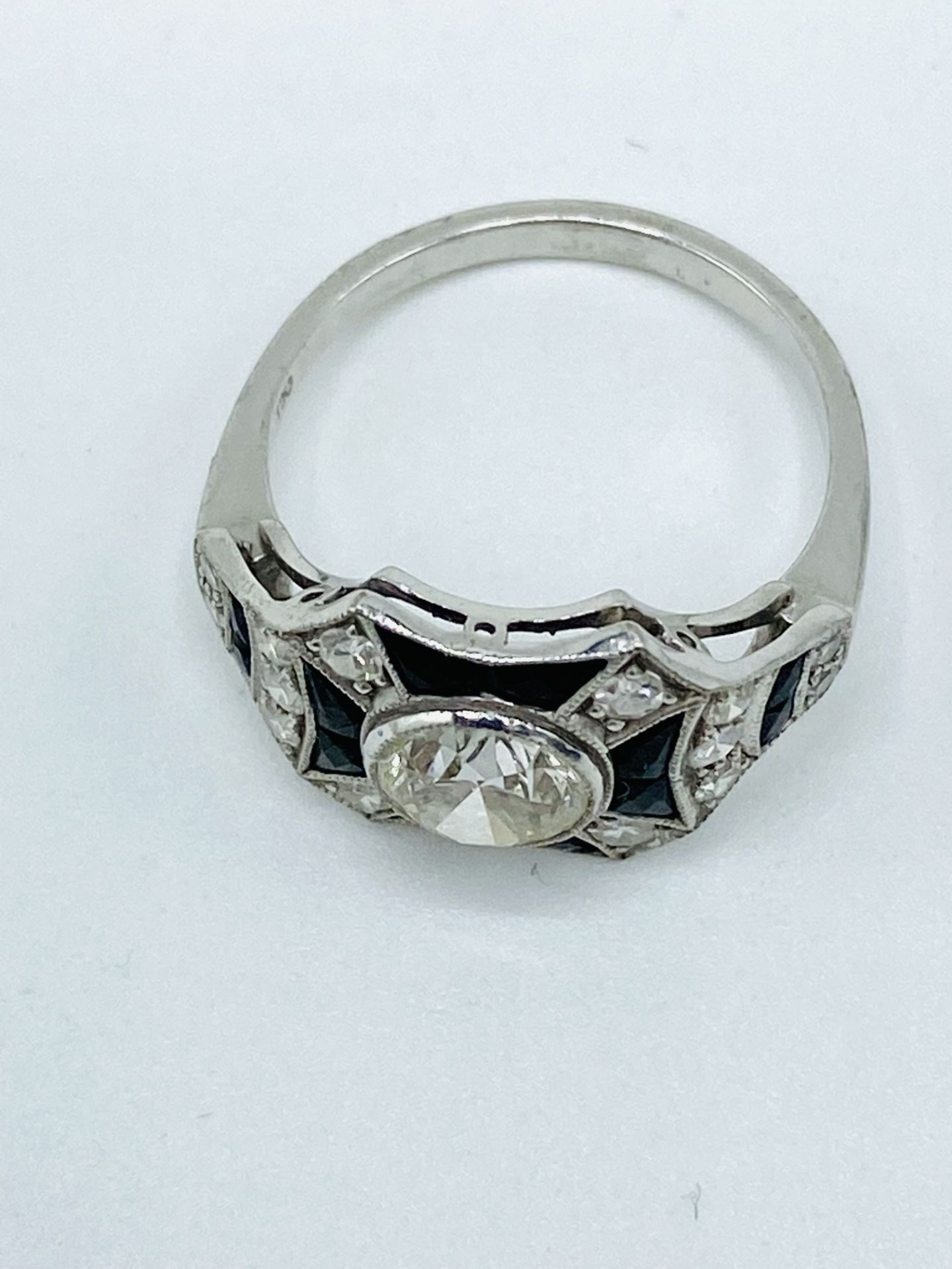 18ct white gold, diamond and black onyx ring - Image 4 of 6