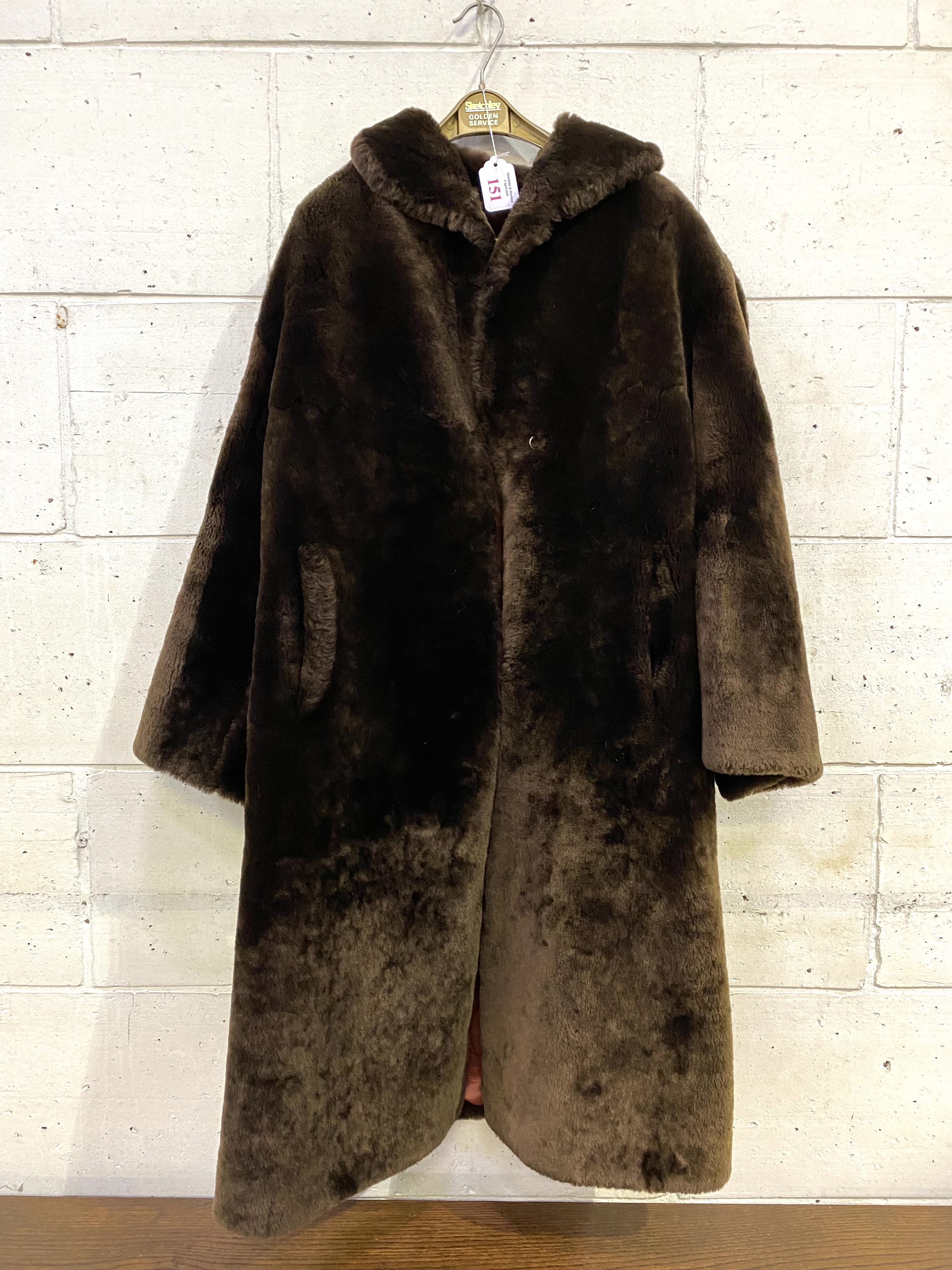Full length bearskin coat