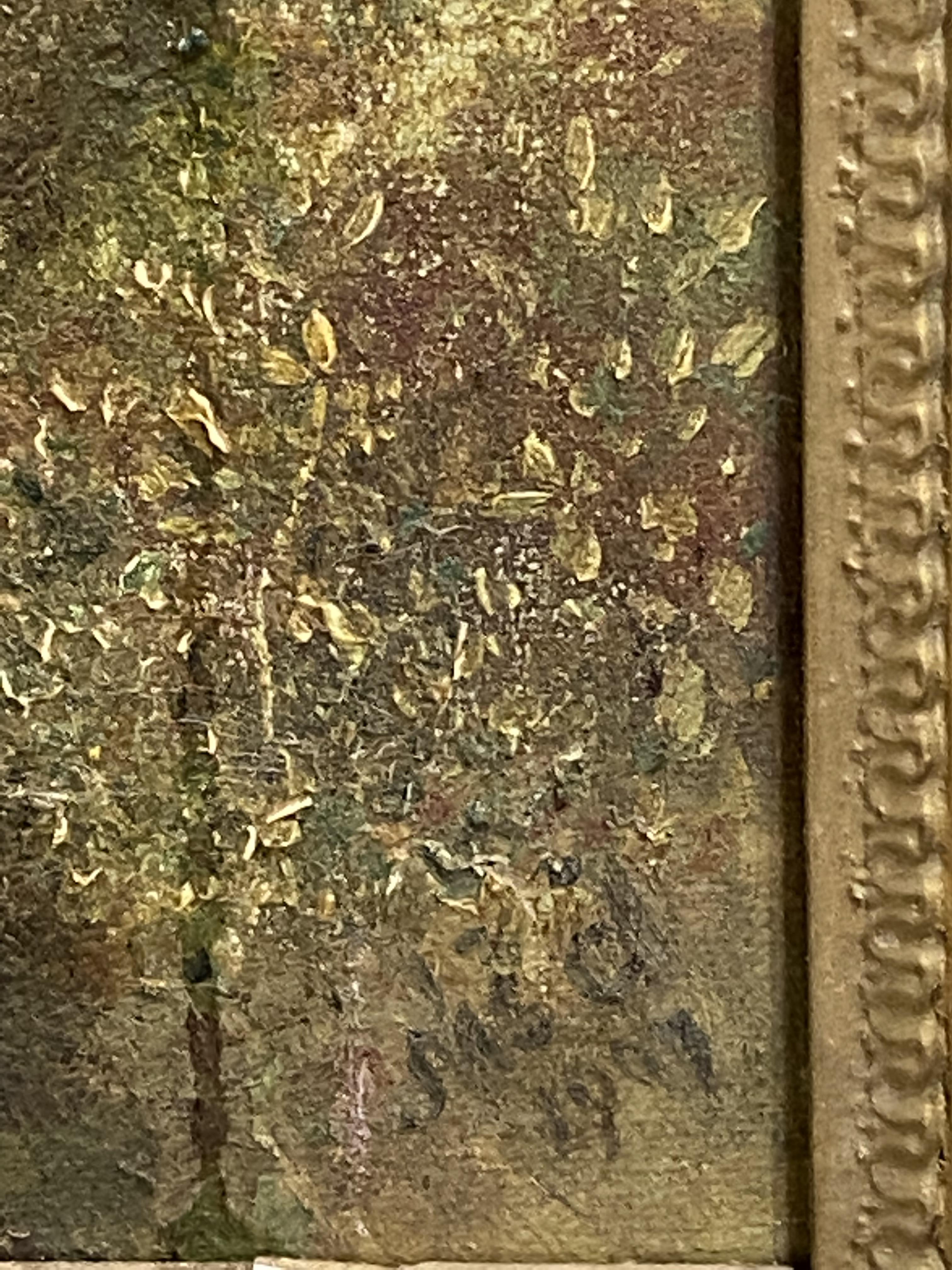 Framed oil on canvas of a cottage - Image 4 of 4