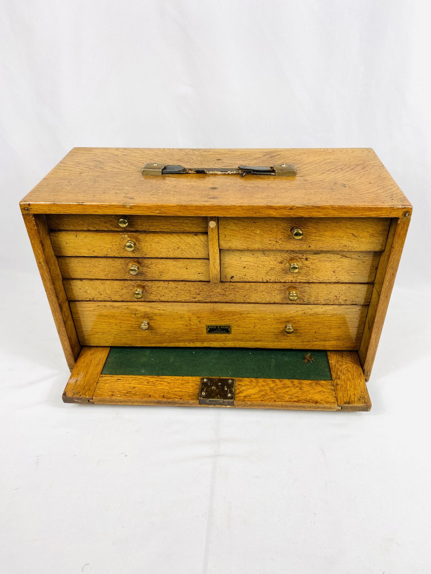 Buck and Ryan oak collectors cabinet