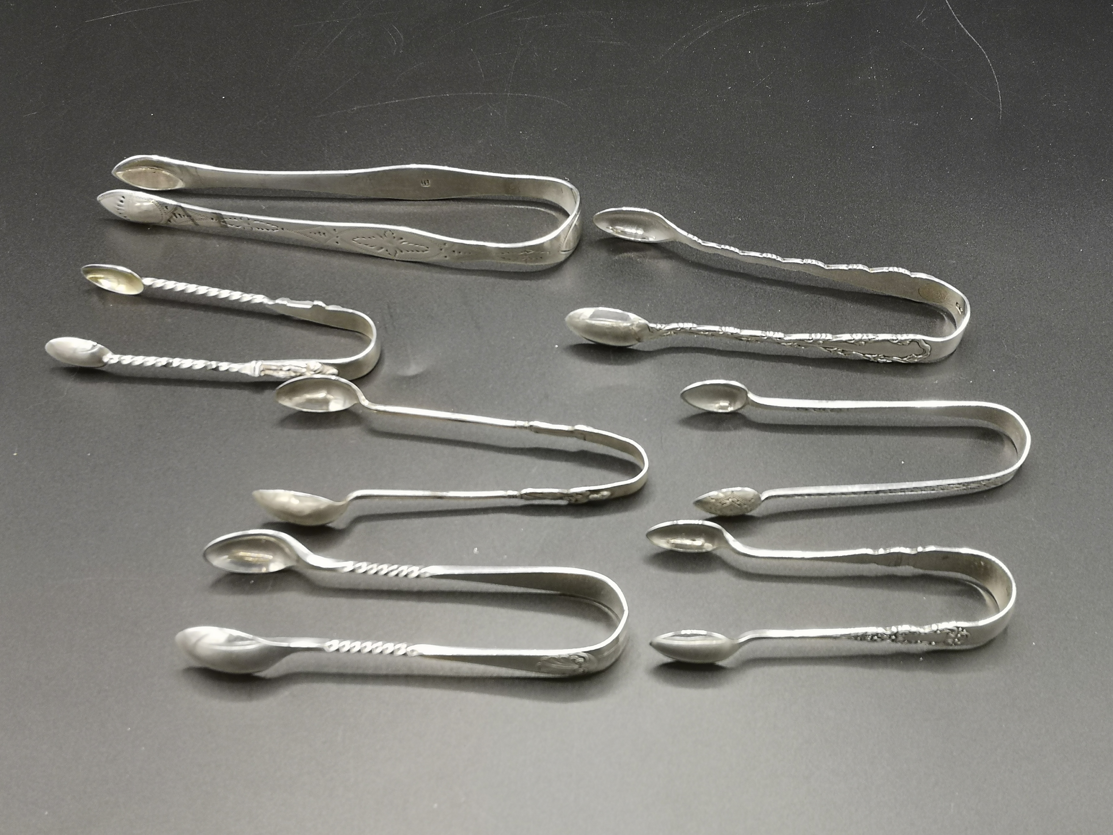 Seven pairs of silver sugar tongs - Image 6 of 6