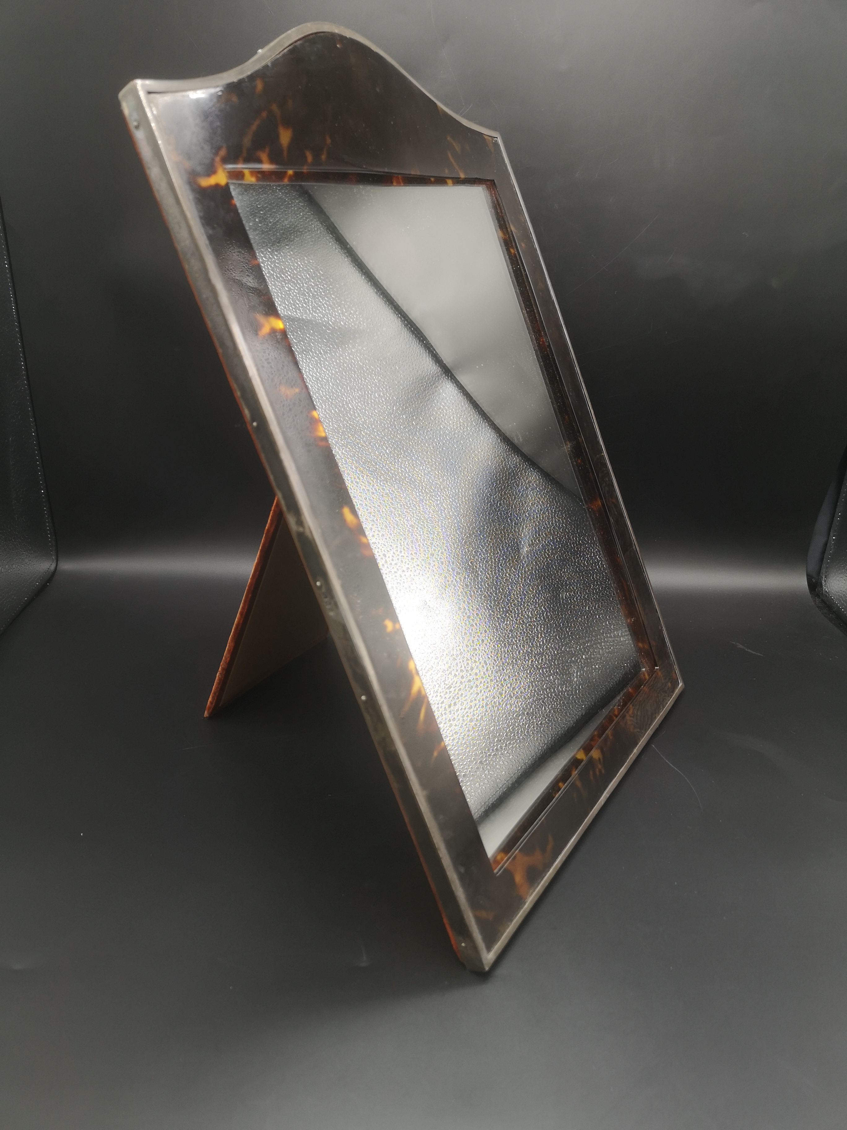 Silver and tortoise shell framed dressing table mirror. - Image 2 of 5