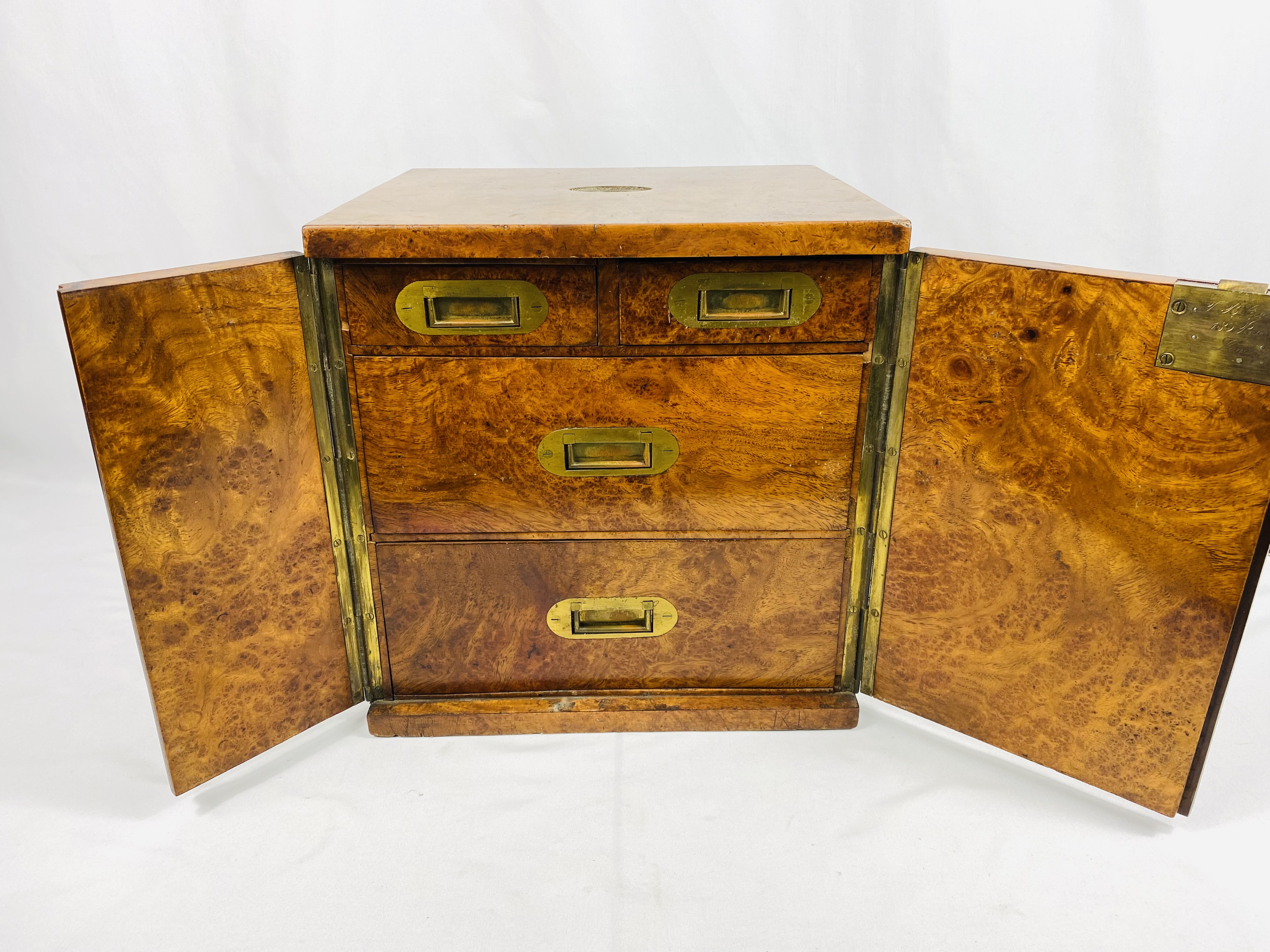 Victorian walnut cigar cabinet - Image 2 of 5