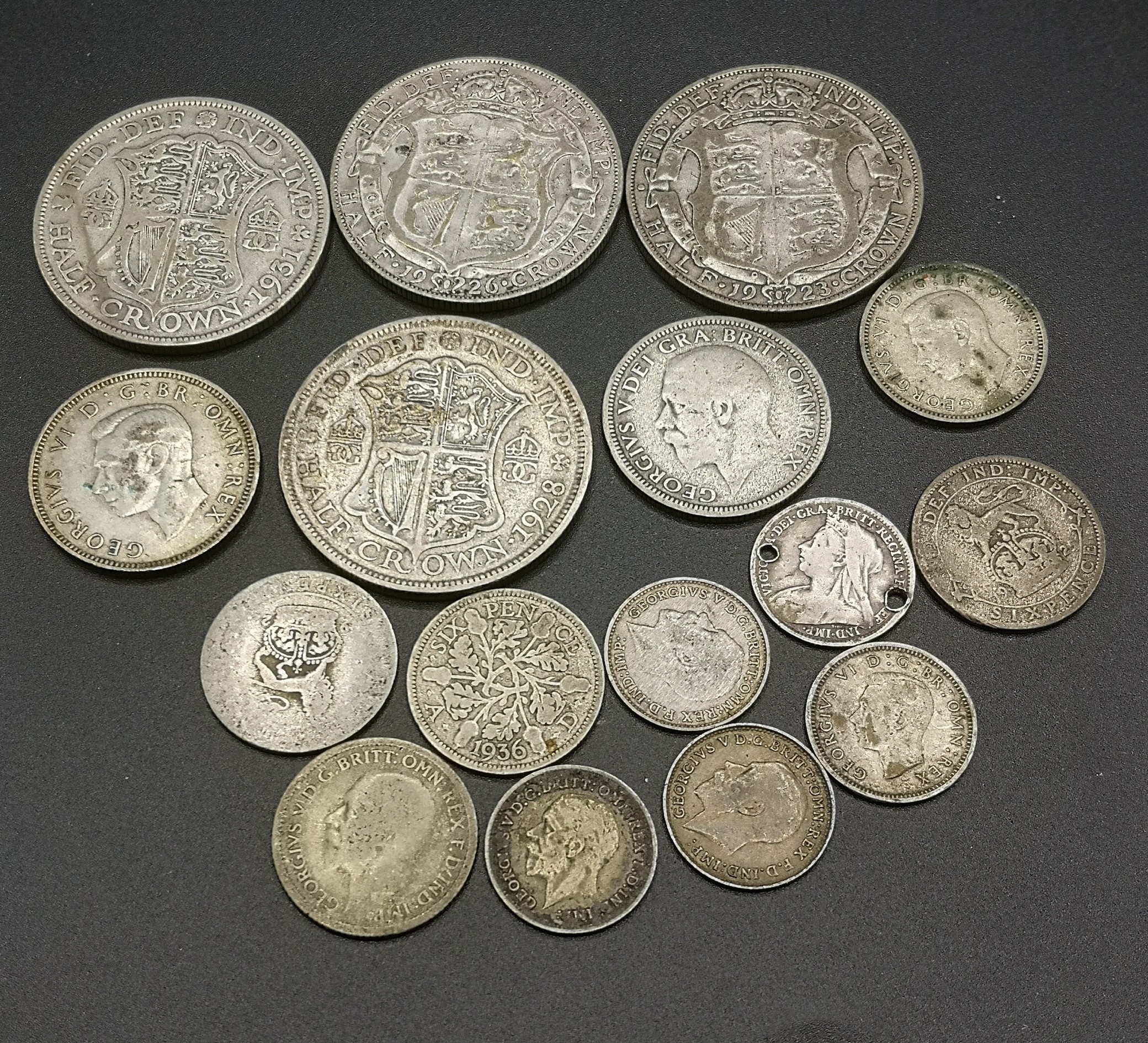 Quantity of British silver coins