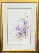 Framed watercolour of flowers