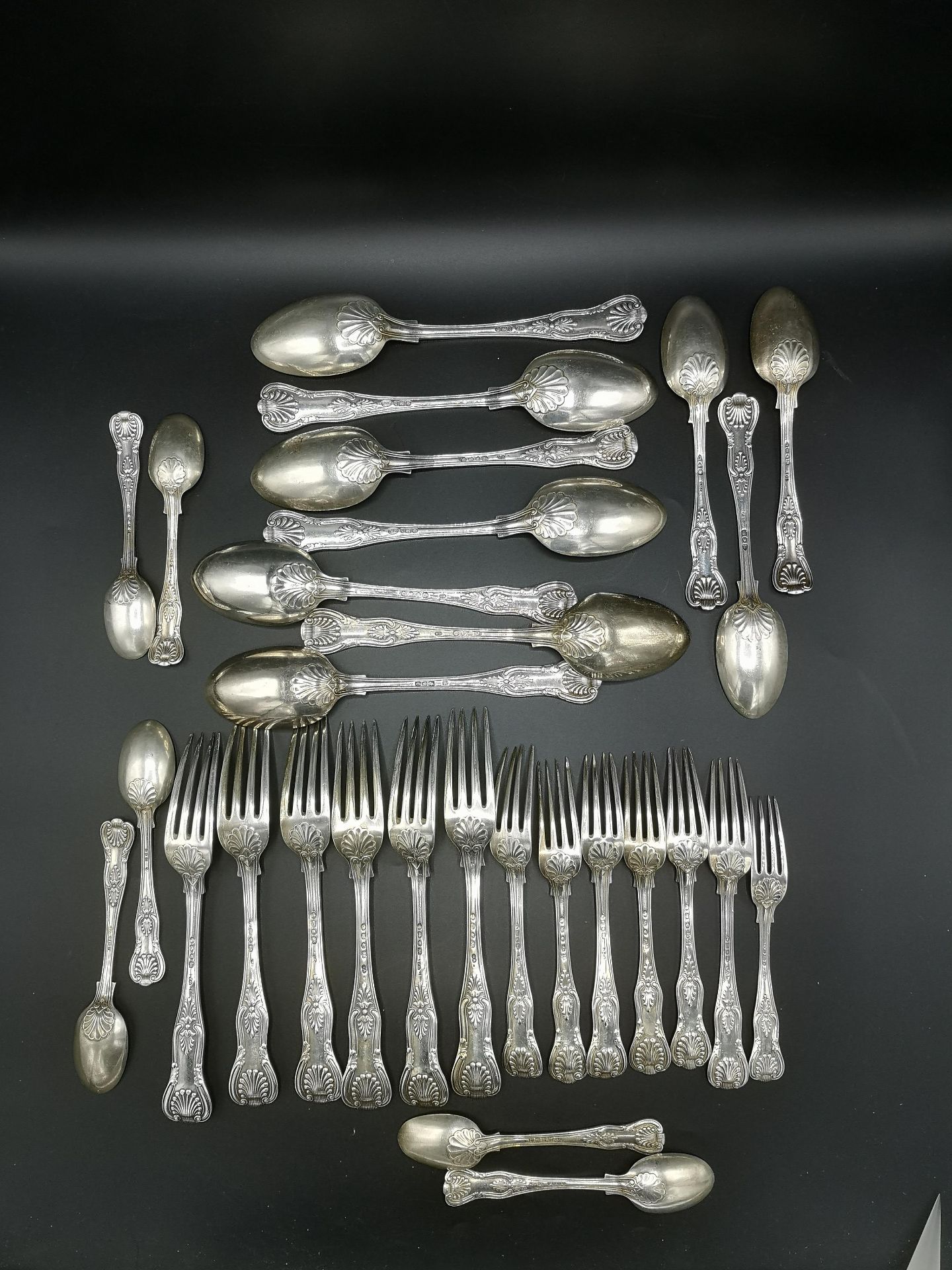 Quantity of hallmarked Georgian silver kings pattern cutlery - Image 4 of 4