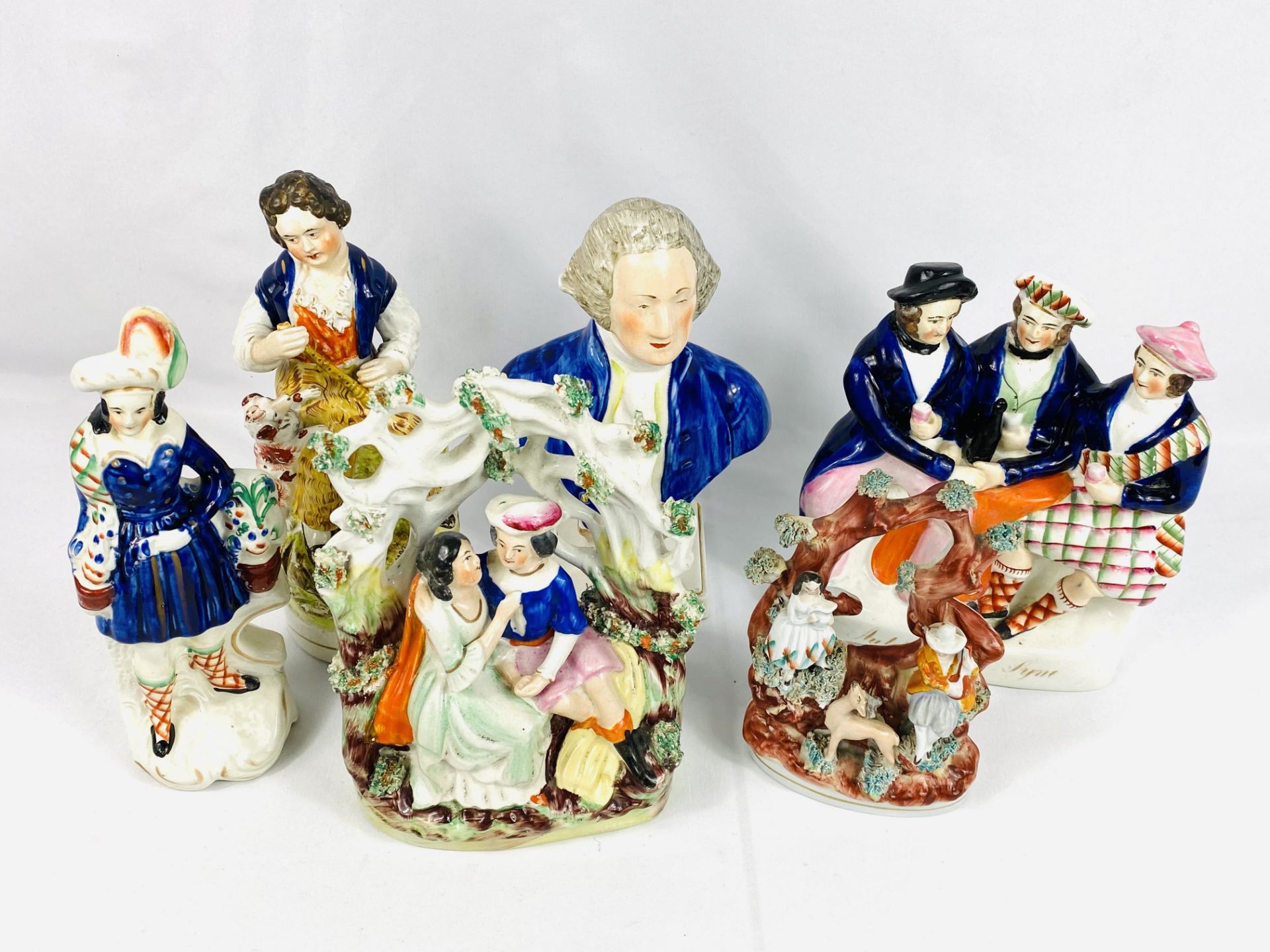 Six Victorian Staffordshire figures - Image 2 of 4
