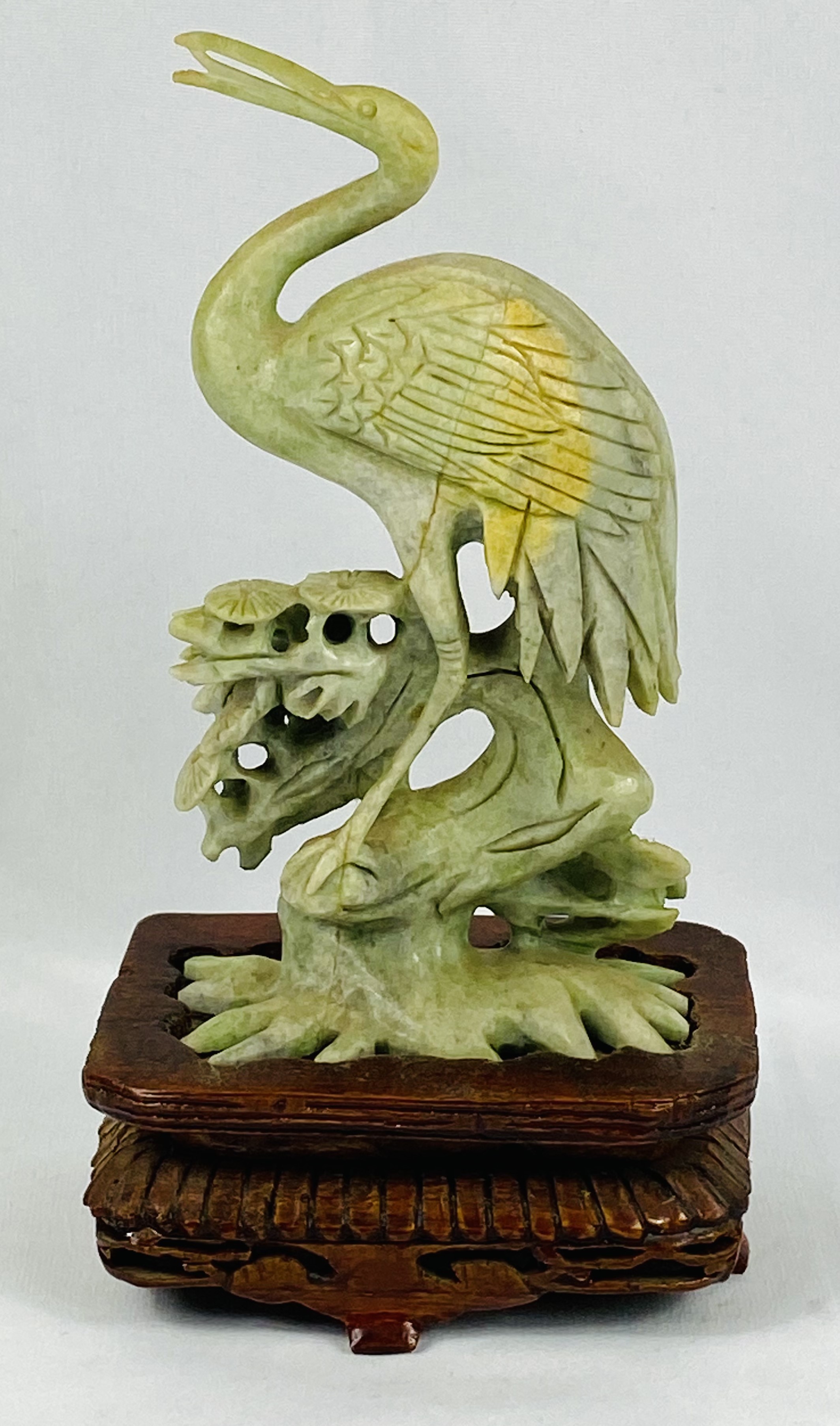 Carved jade crane - Image 3 of 4