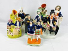 Six Victorian Staffordshire figures