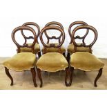 Six Victorian mahogany balloon back dining chairs