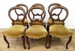 Six Victorian mahogany balloon back dining chairs