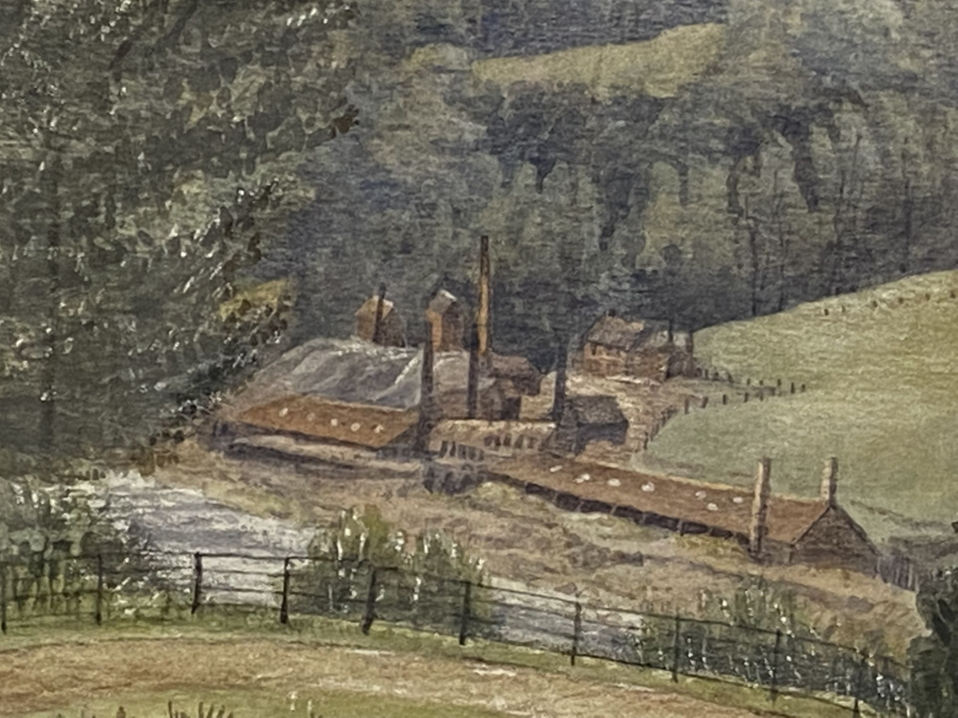 Framed and glazed watercolour of Coalport - Image 2 of 3