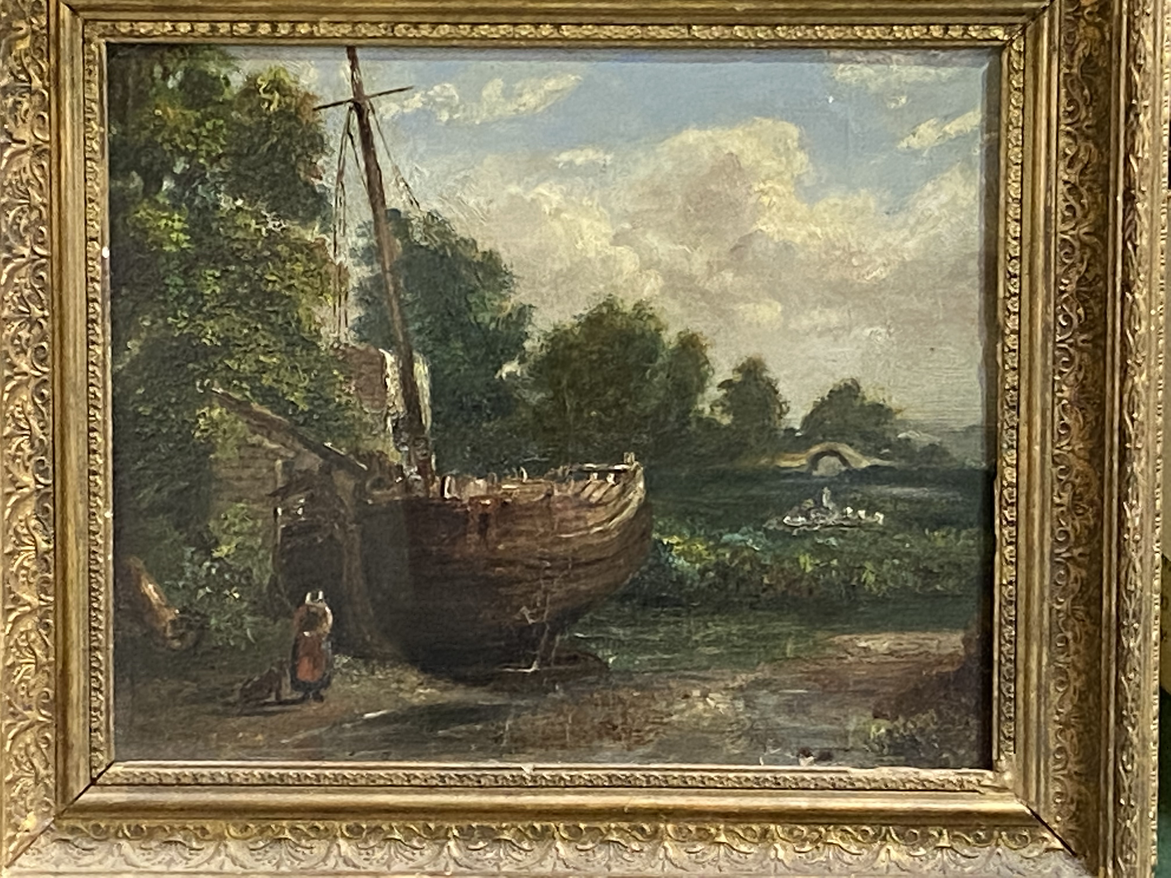 Framed oil on board of a boat - Image 5 of 5