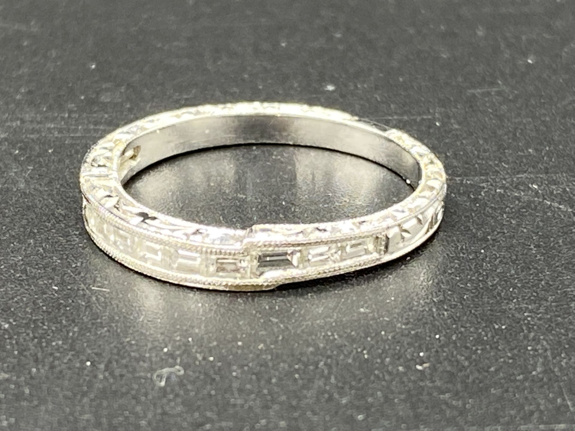 18ct white gold half eternity ring with channel set diamonds - Image 2 of 4