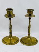 Pair of brass candlesticks