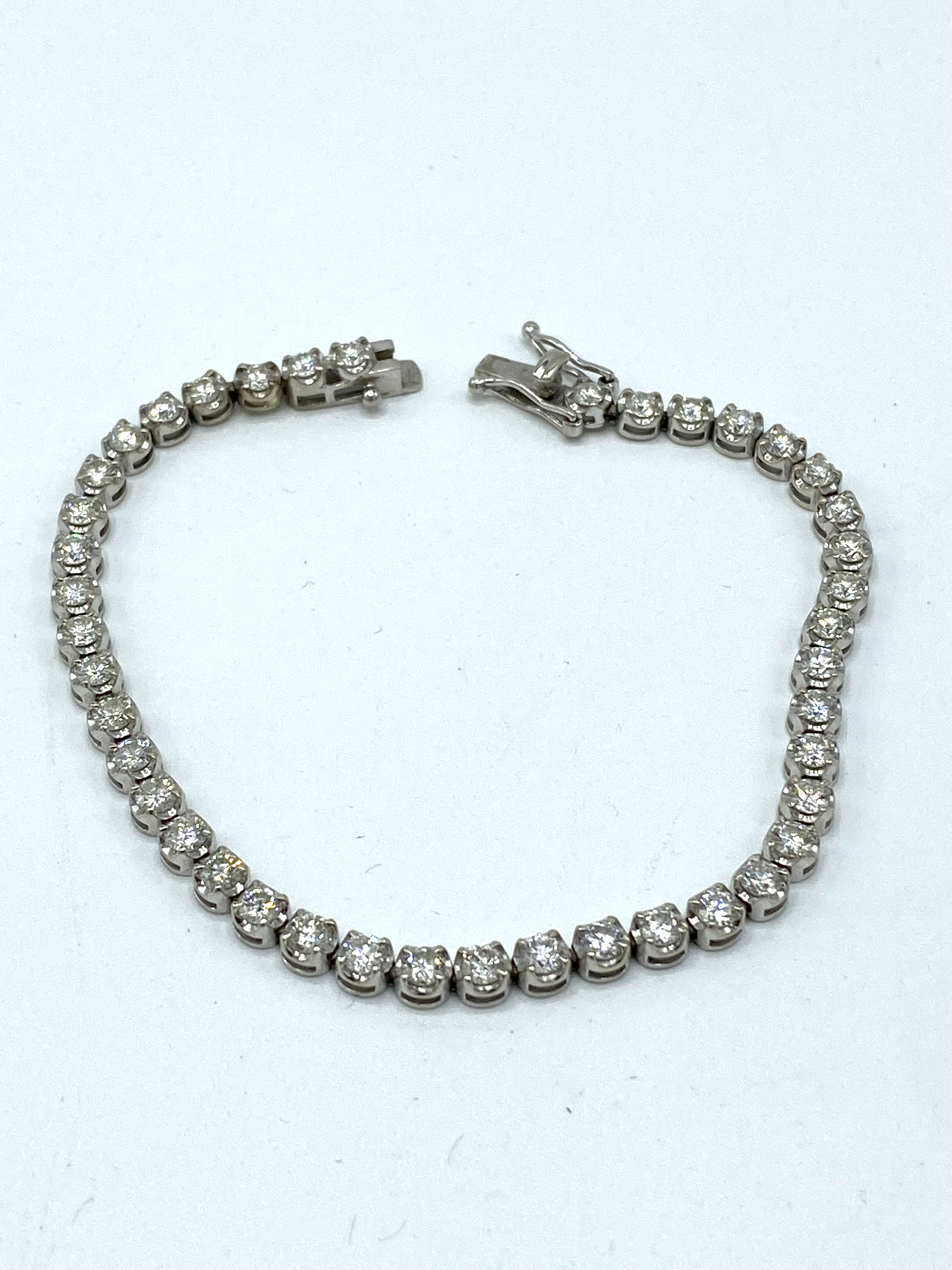 14ct hallmarked white gold diamond bracelet - Image 5 of 5