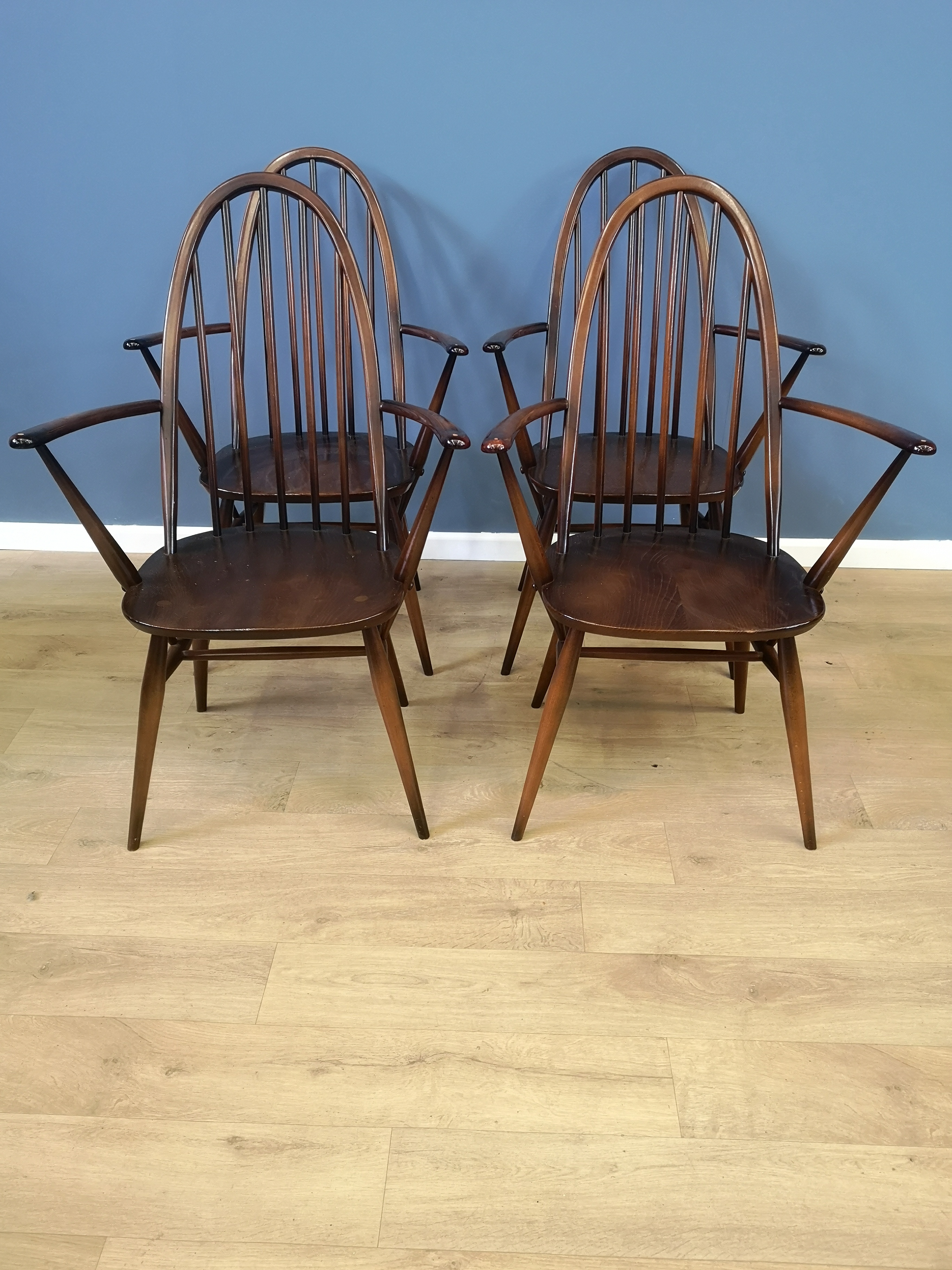 Set of four Ercol dining chairs