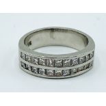 Platinum and diamond half eternity ring