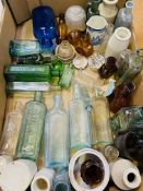 A collection of Victorian glass bottles