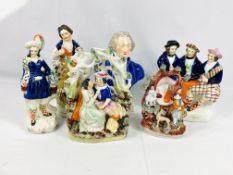 Six Victorian Staffordshire figures