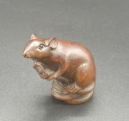 Carved wood netsuke