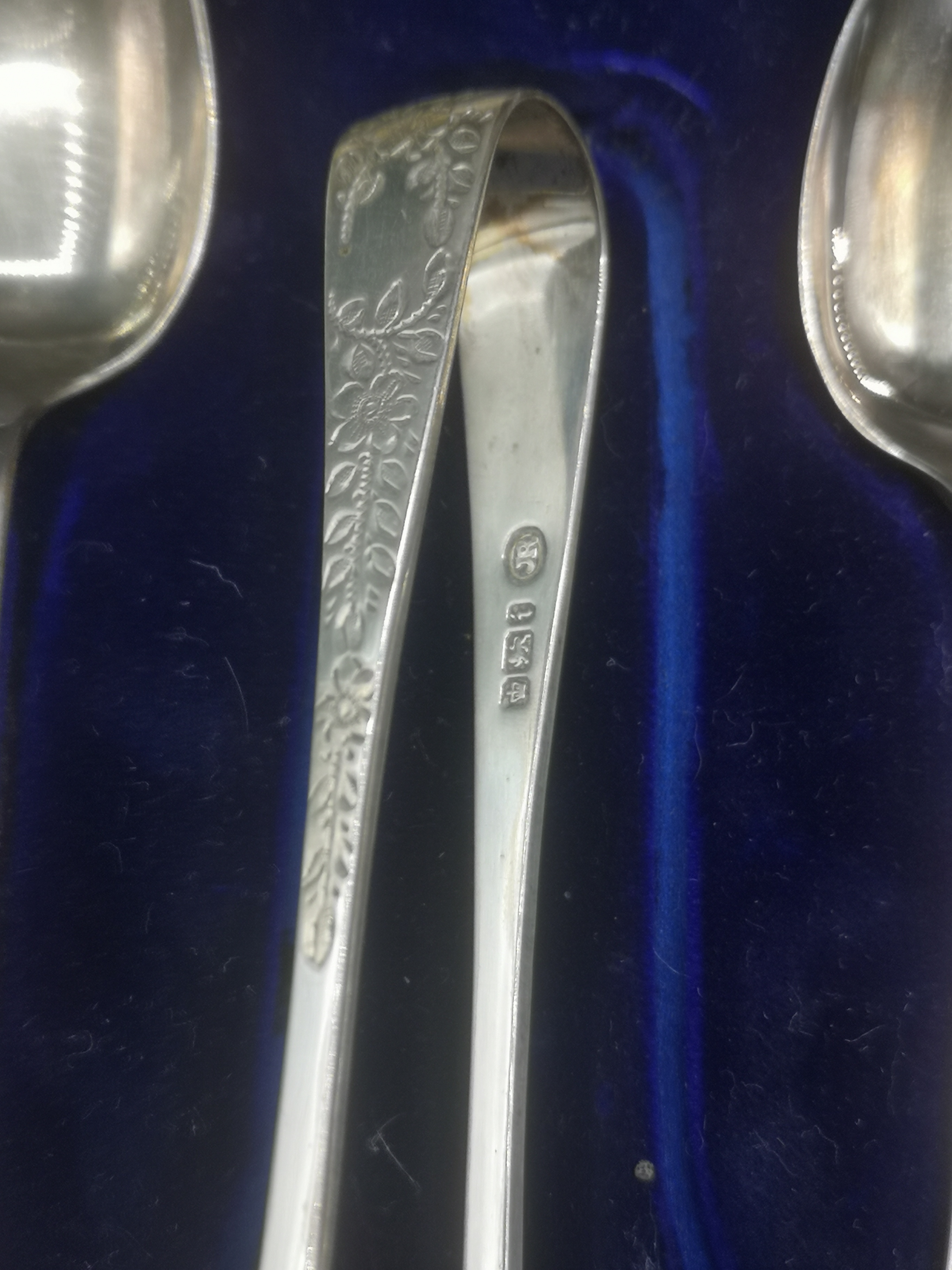 Set of six silver teaspoons and sugar tongs - Image 4 of 5