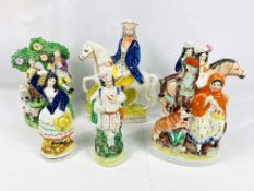 Six Victorian Staffordshire figures