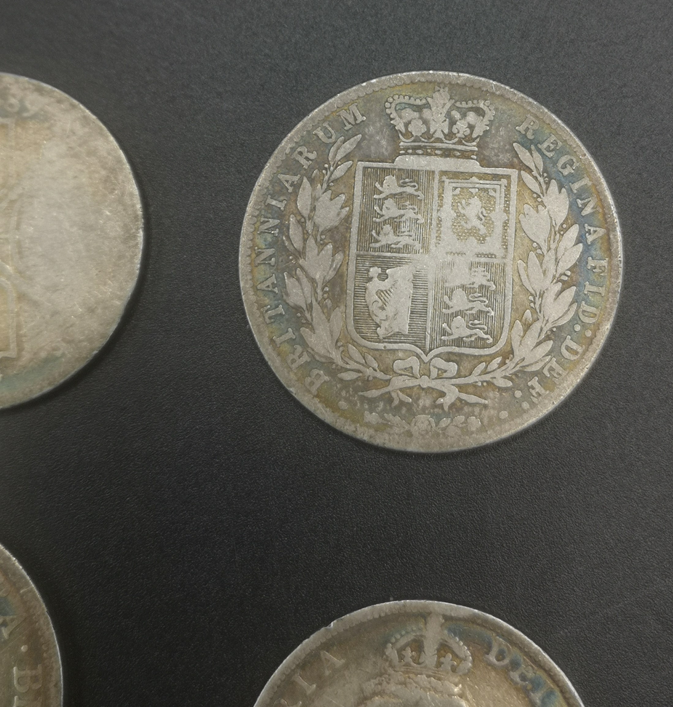 Three Queen Victoria half crowns and two florins - Image 12 of 13