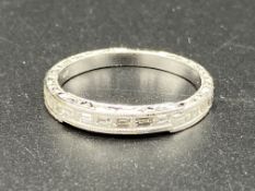 18ct white gold half eternity ring with channel set diamonds