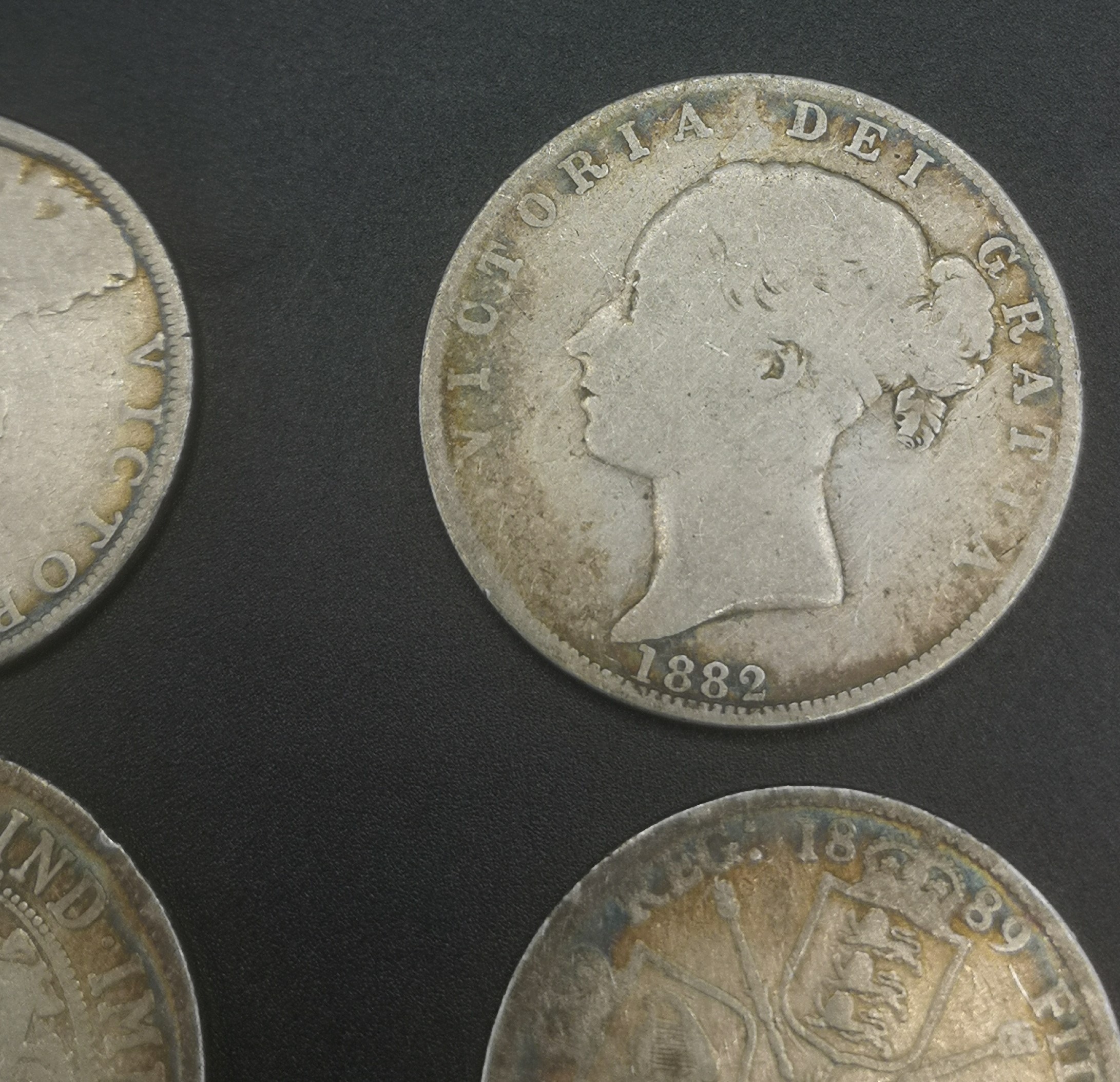 Three Queen Victoria half crowns and two florins - Image 4 of 13