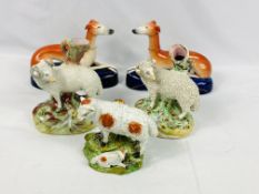 Five items of Victorian Staffordshire pottery