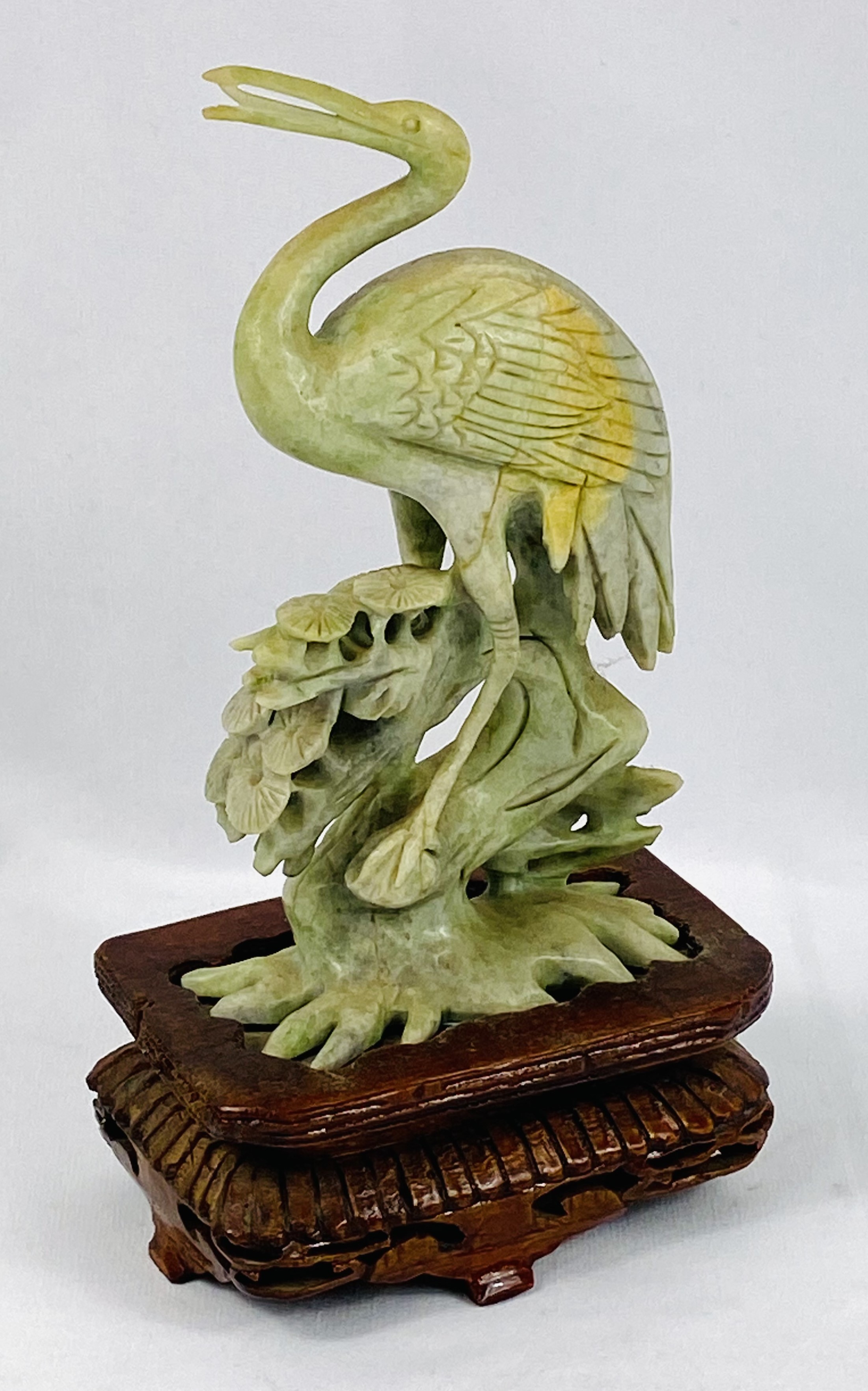 Carved jade crane