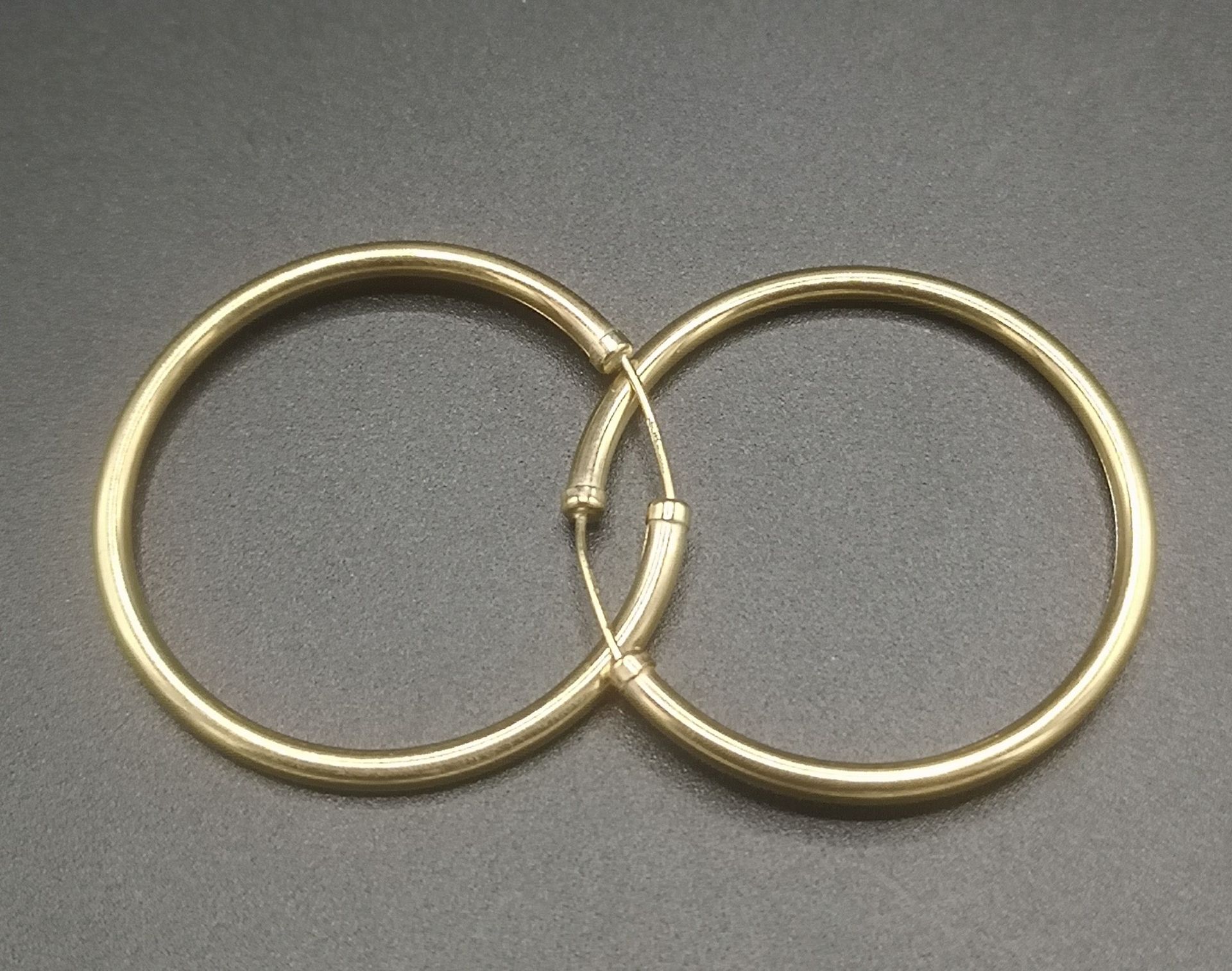 Pair of 9ct gold hoop earrings