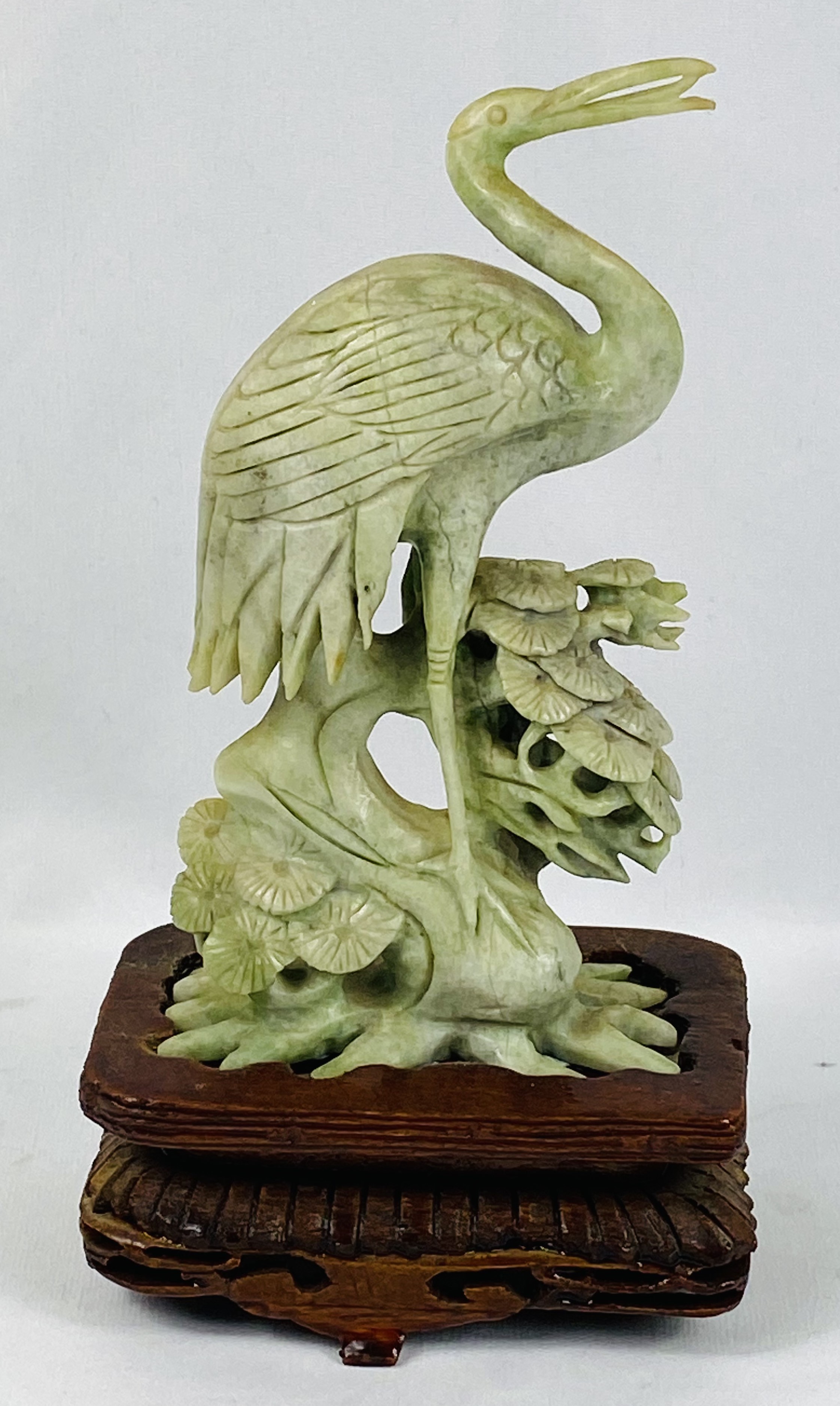 Carved jade crane - Image 4 of 4