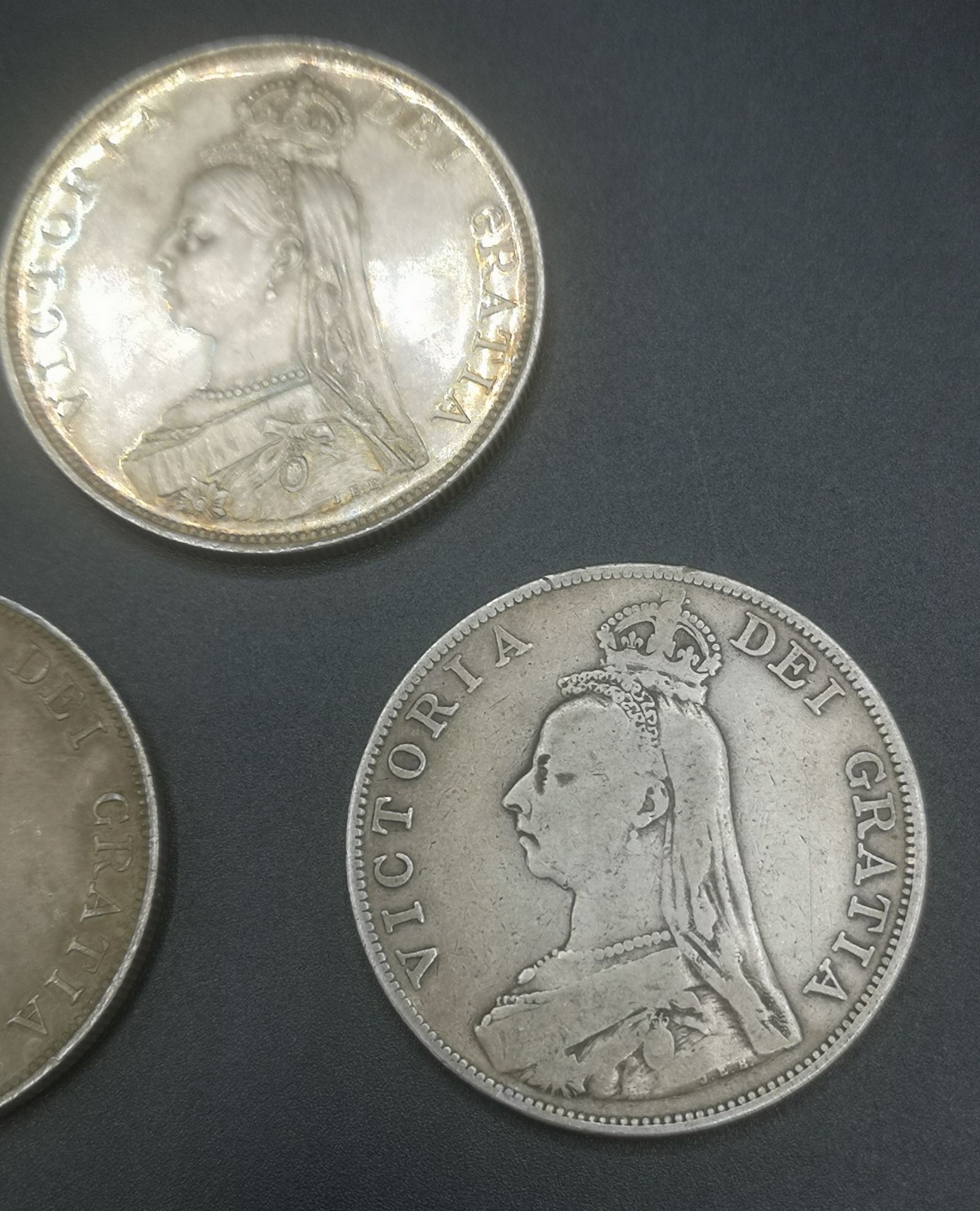 Three Queen Victoria double florins - Image 8 of 8