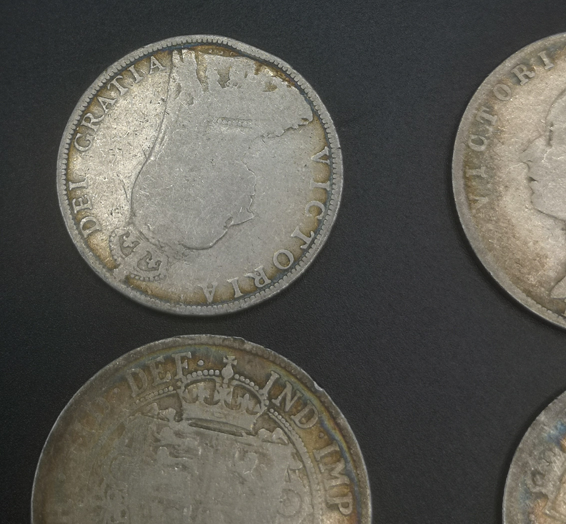 Three Queen Victoria half crowns and two florins - Image 3 of 13
